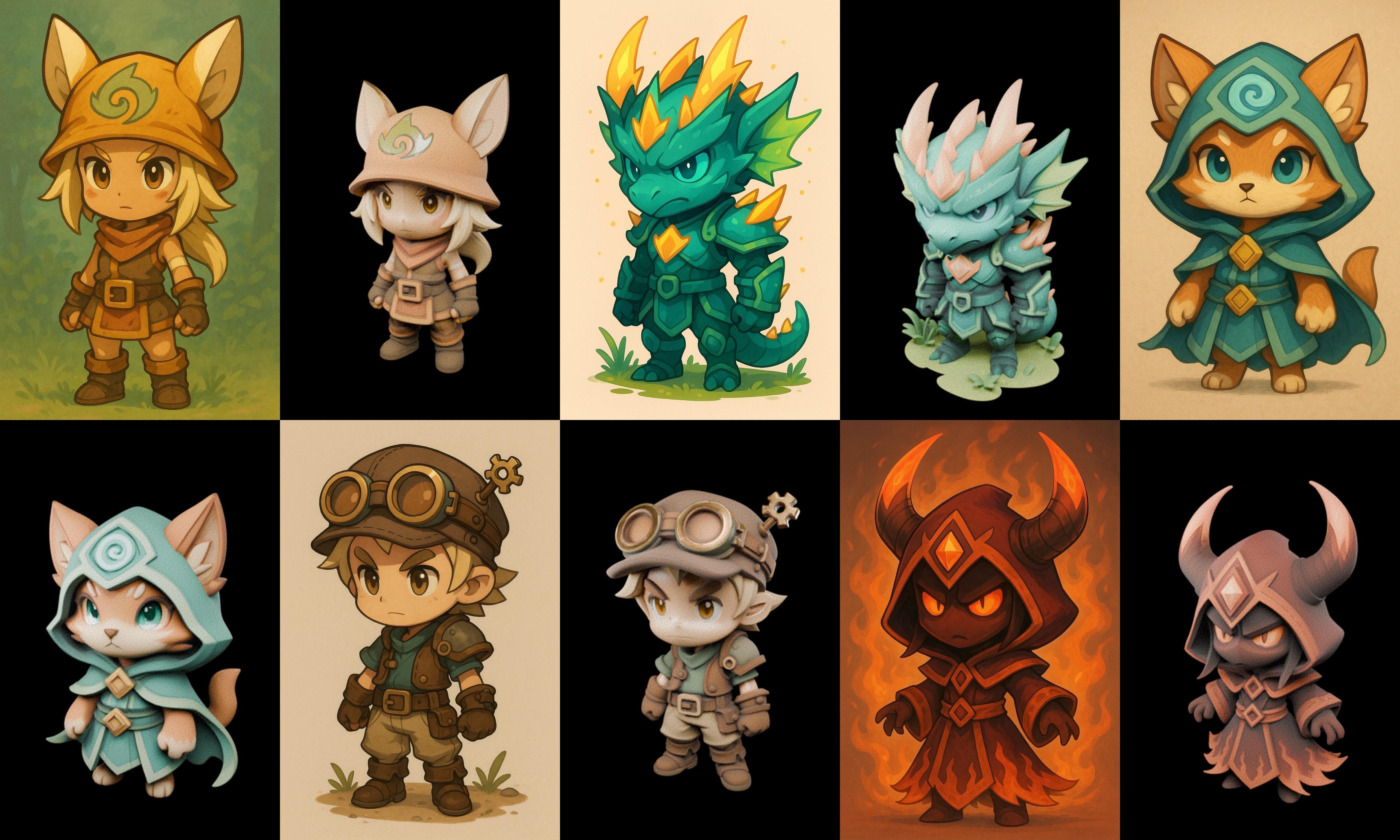 Game Character Marvelous Stylized bundle 18 pack 100 glb Low-poly 3D model_8