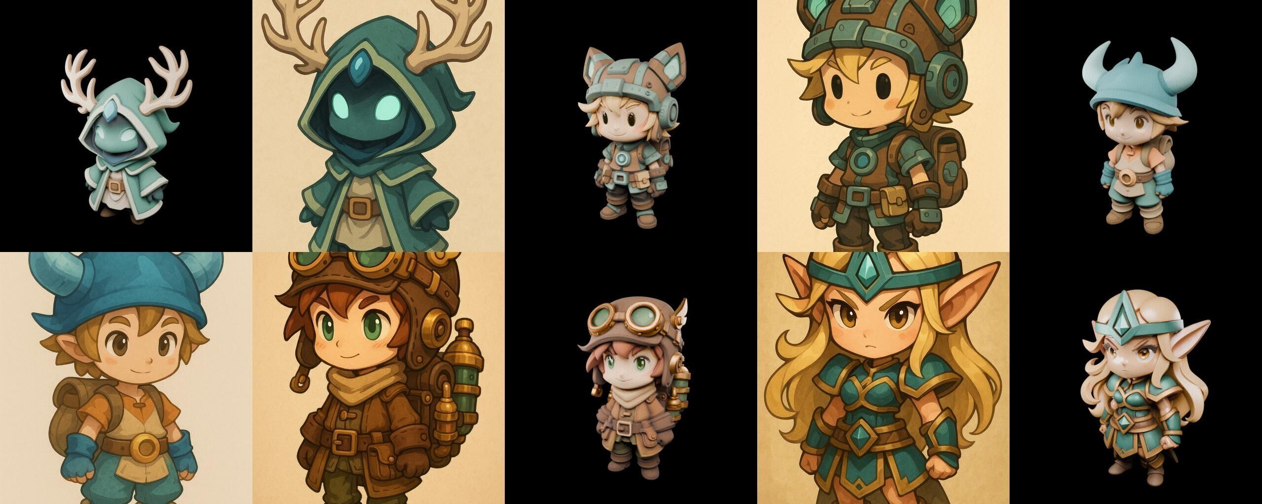 Game Character Marvelous Stylized bundle 18 pack 100 glb Low-poly 3D model_3