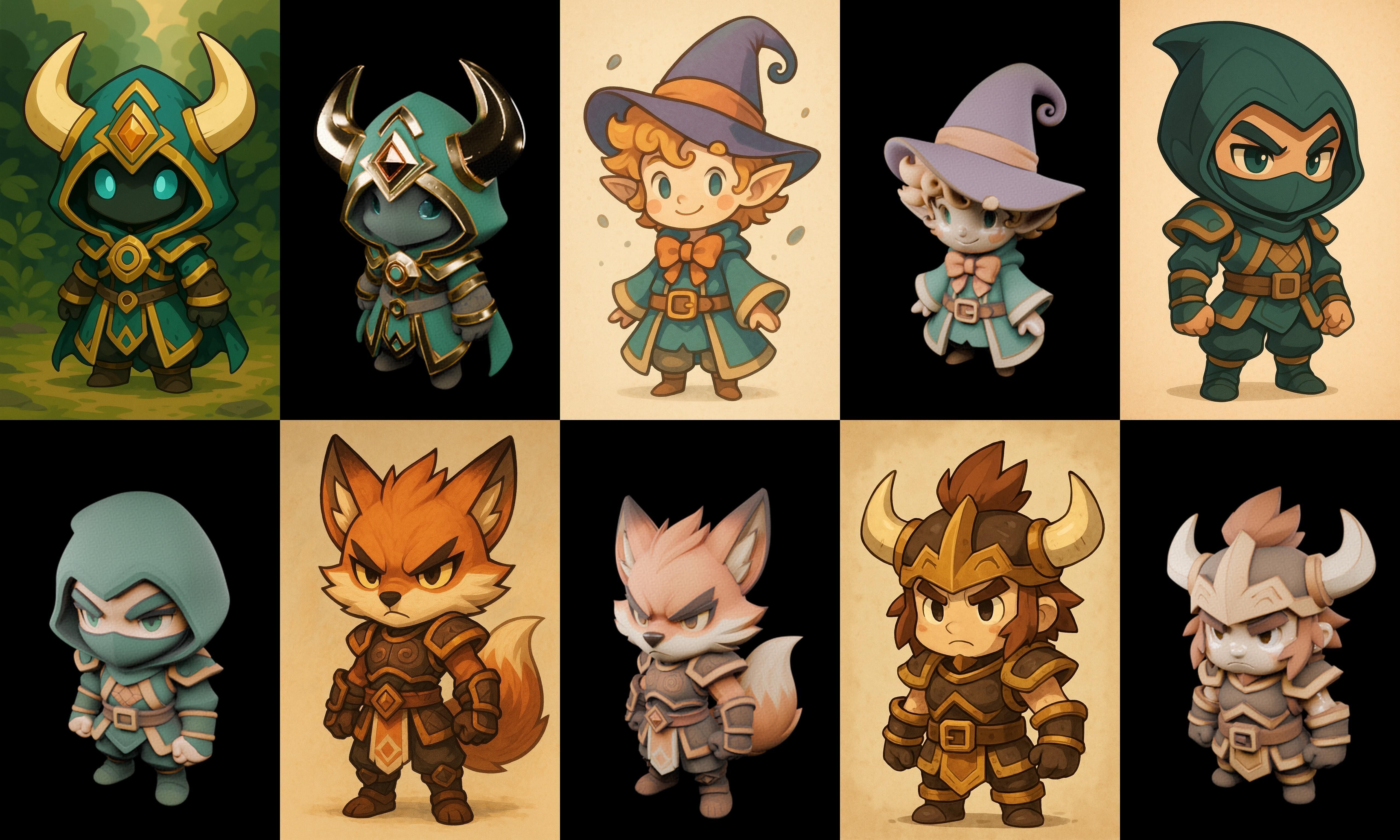 Game Character Marvelous Stylized bundle 18 pack 100 glb Low-poly 3D model_14