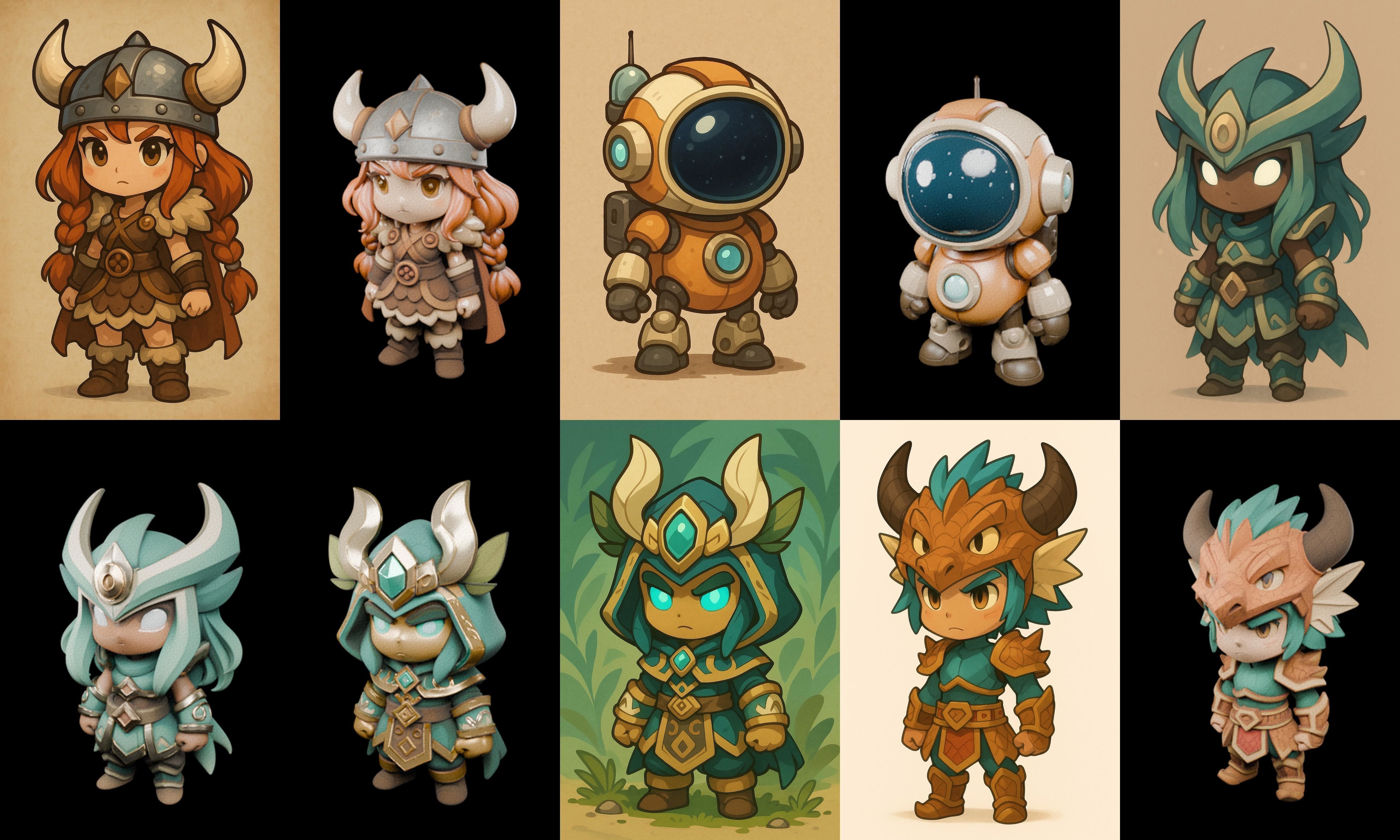 Game Character Marvelous Stylized bundle 15 pack 100 glb Low-poly 3D model_12