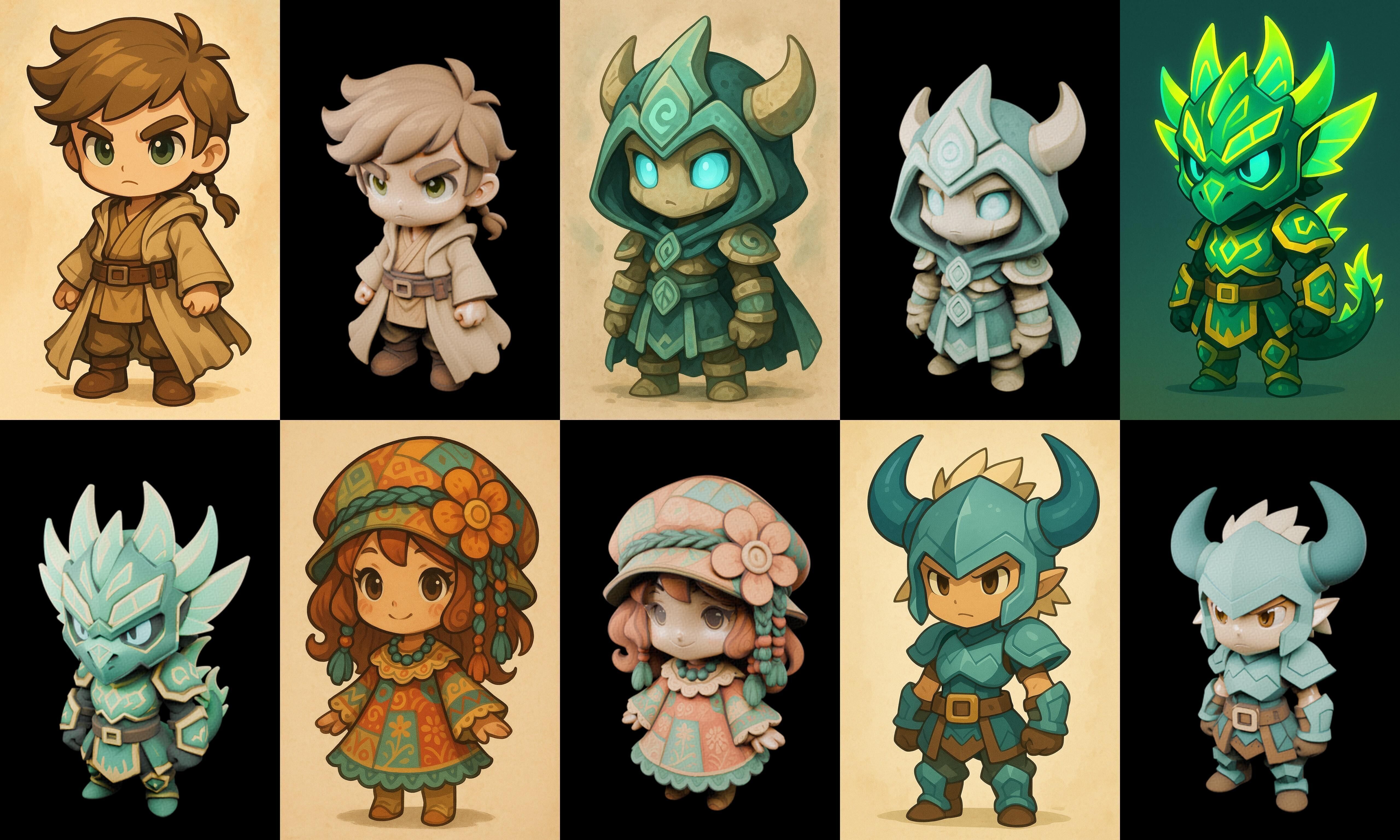 Game Character Marvelous Stylized bundle 15 pack 100 glb Low-poly 3D model_15