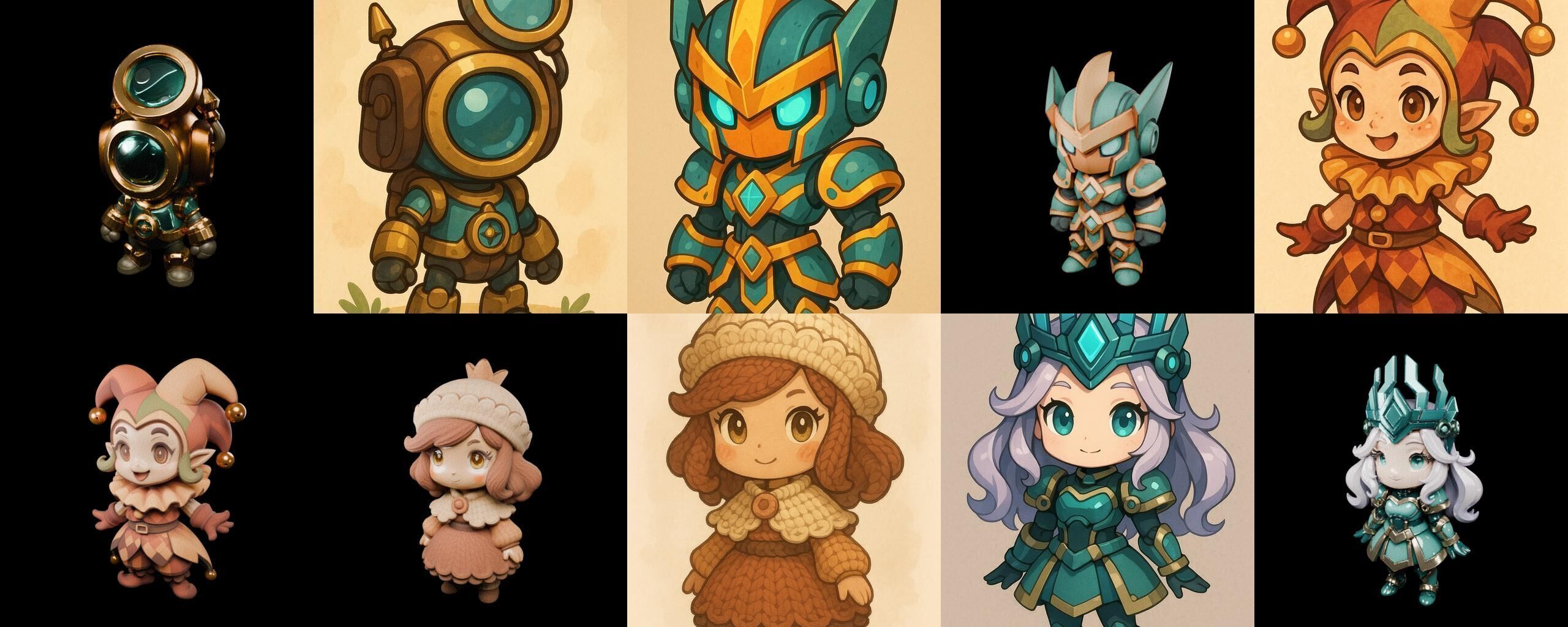 Game Character Marvelous Stylized bundle 15 pack 100 glb Low-poly 3D model_16