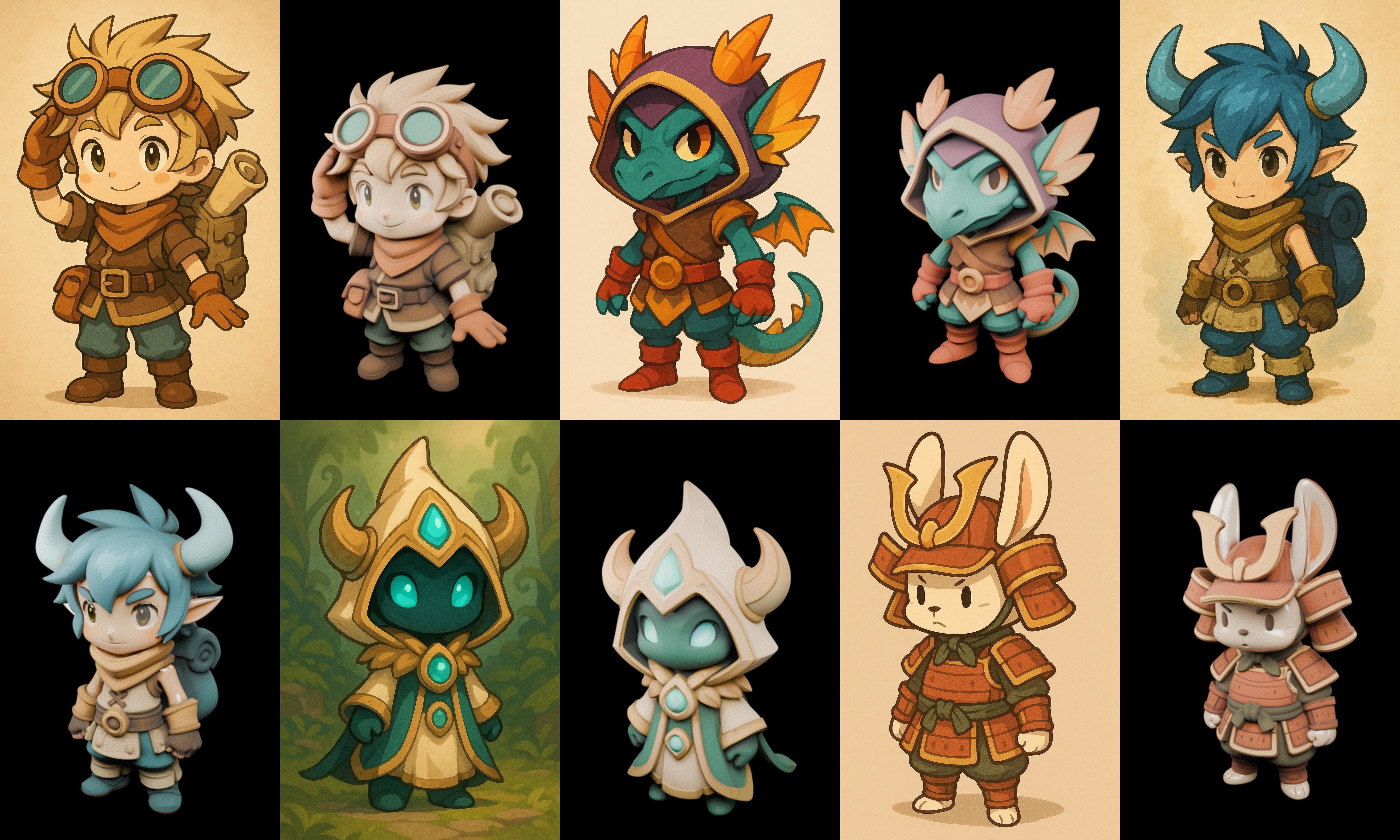 Game Character Marvelous Stylized bundle 15 pack 100 glb Low-poly 3D model_11