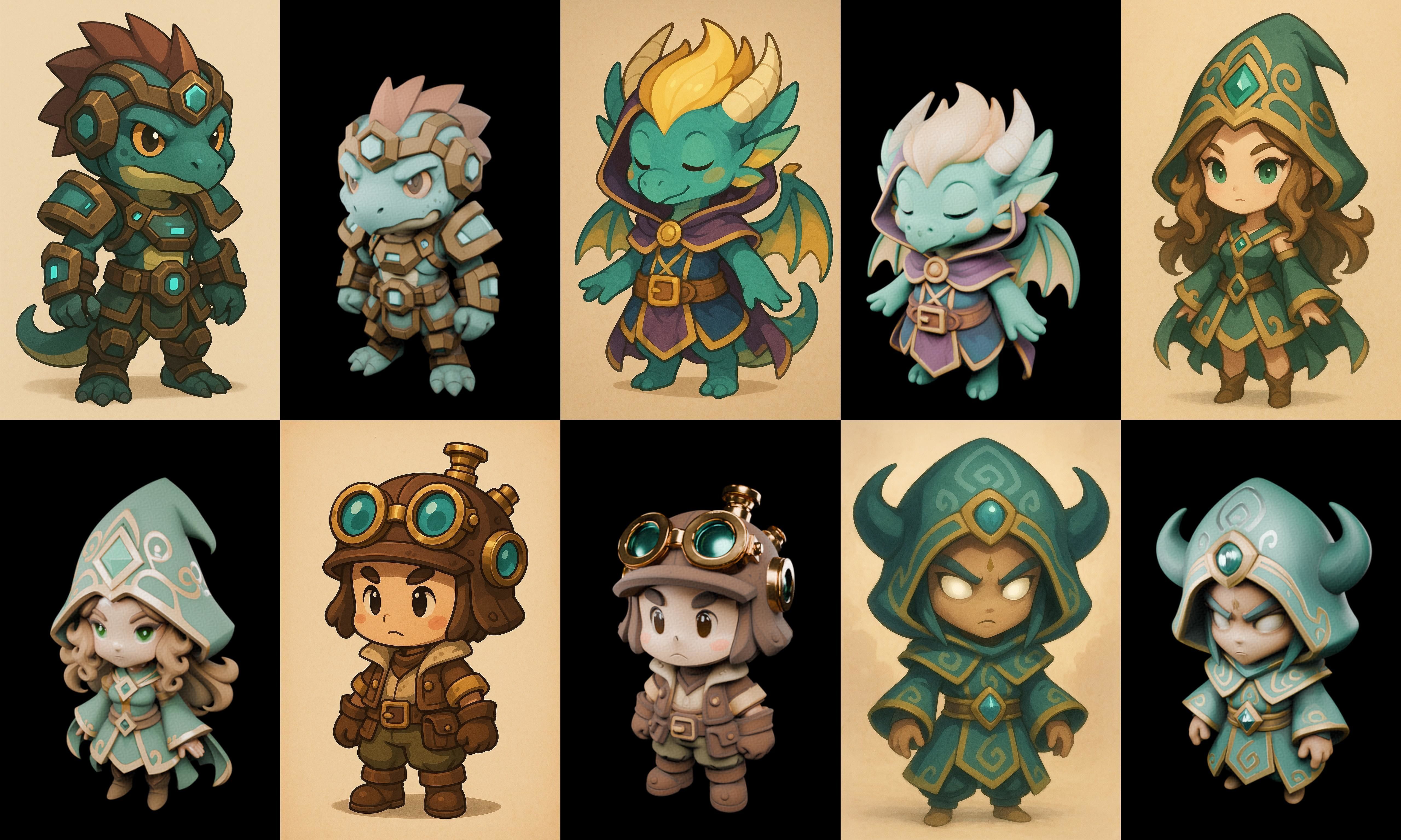 Game Character Marvelous Stylized bundle 15 pack 100 glb Low-poly 3D model_10