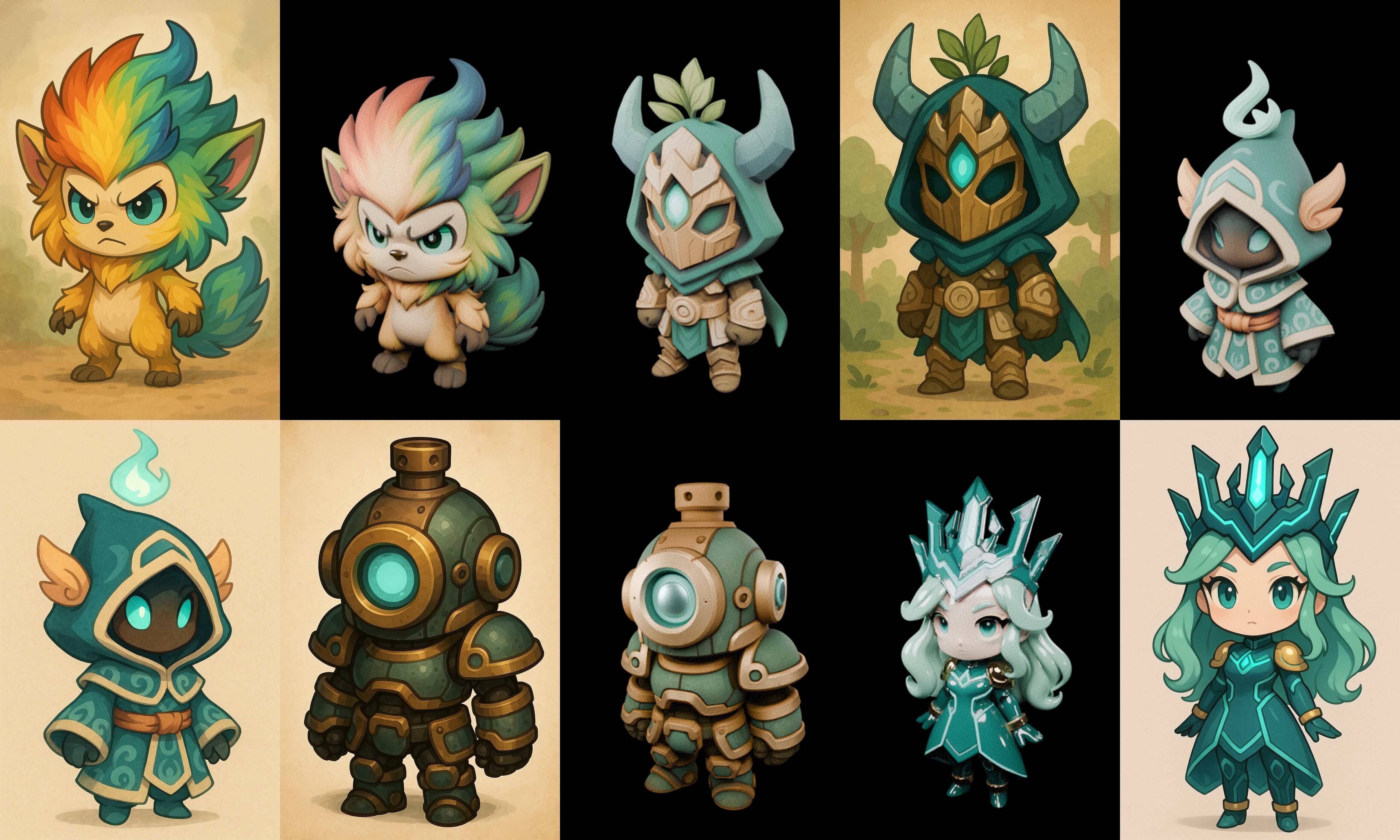 Game Character Marvelous Stylized bundle 15 pack 100 glb Low-poly 3D model_6