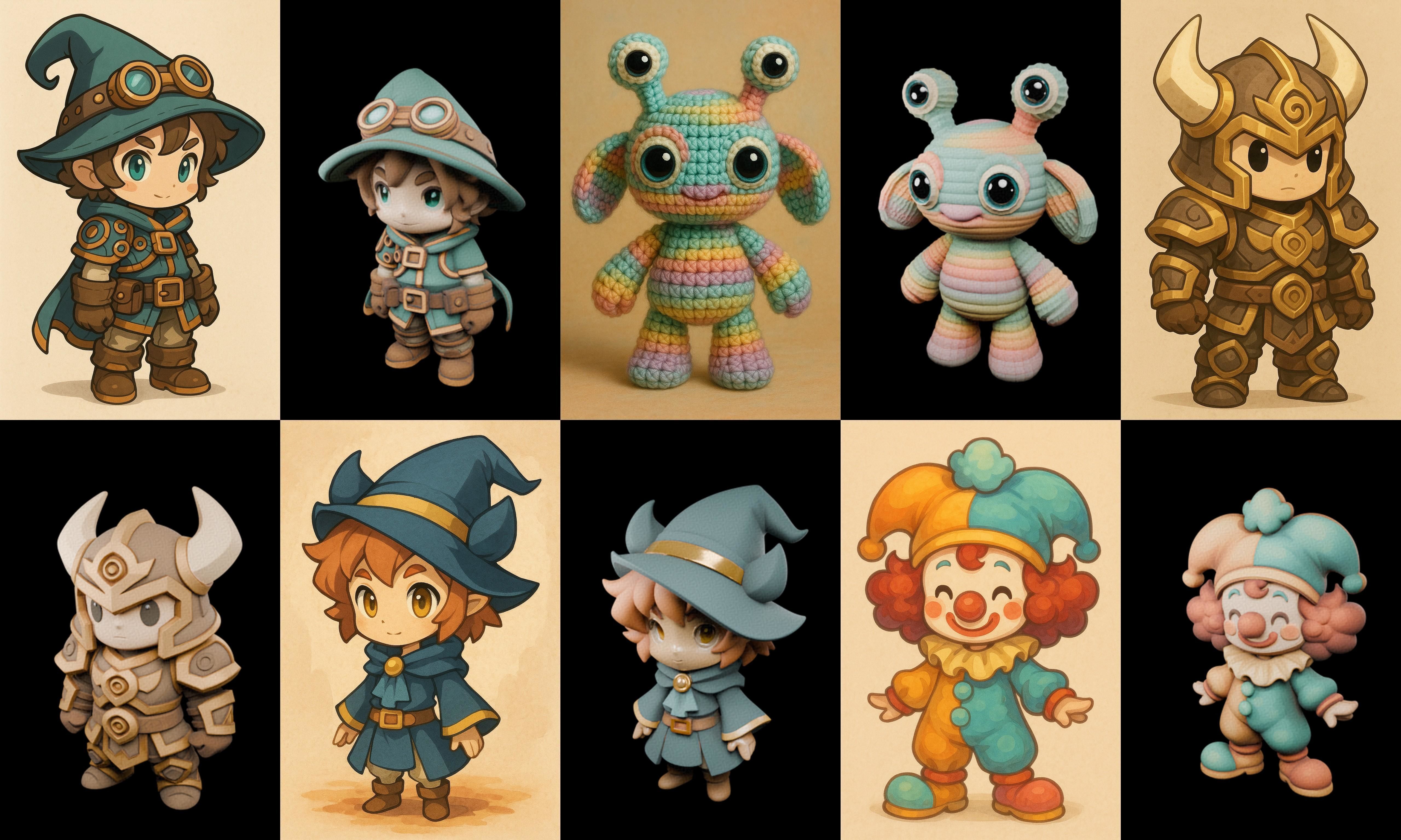 Game Character Marvelous Stylized bundle 15 pack 100 glb Low-poly 3D model_19