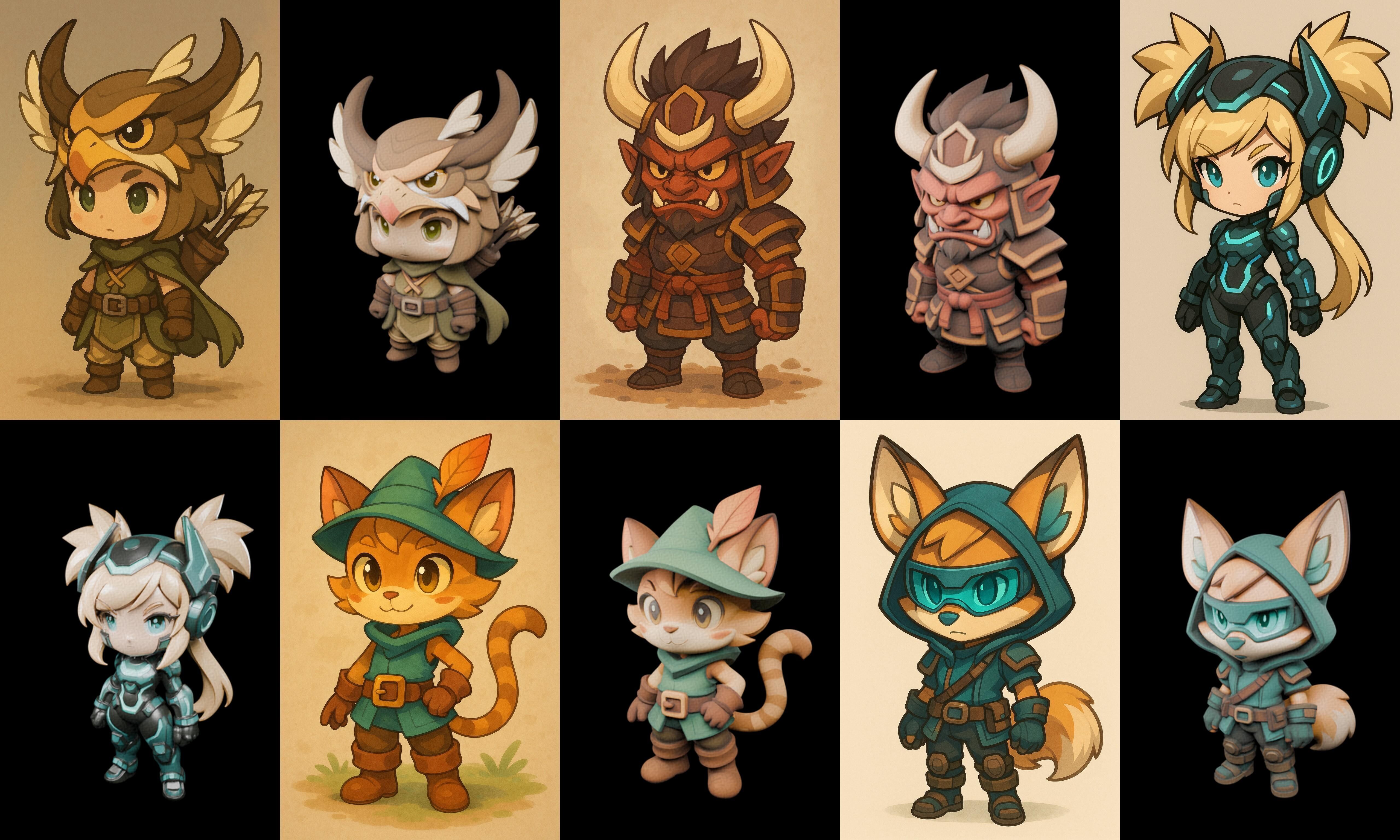 Game Character Marvelous Stylized bundle 15 pack 100 glb Low-poly 3D model_17