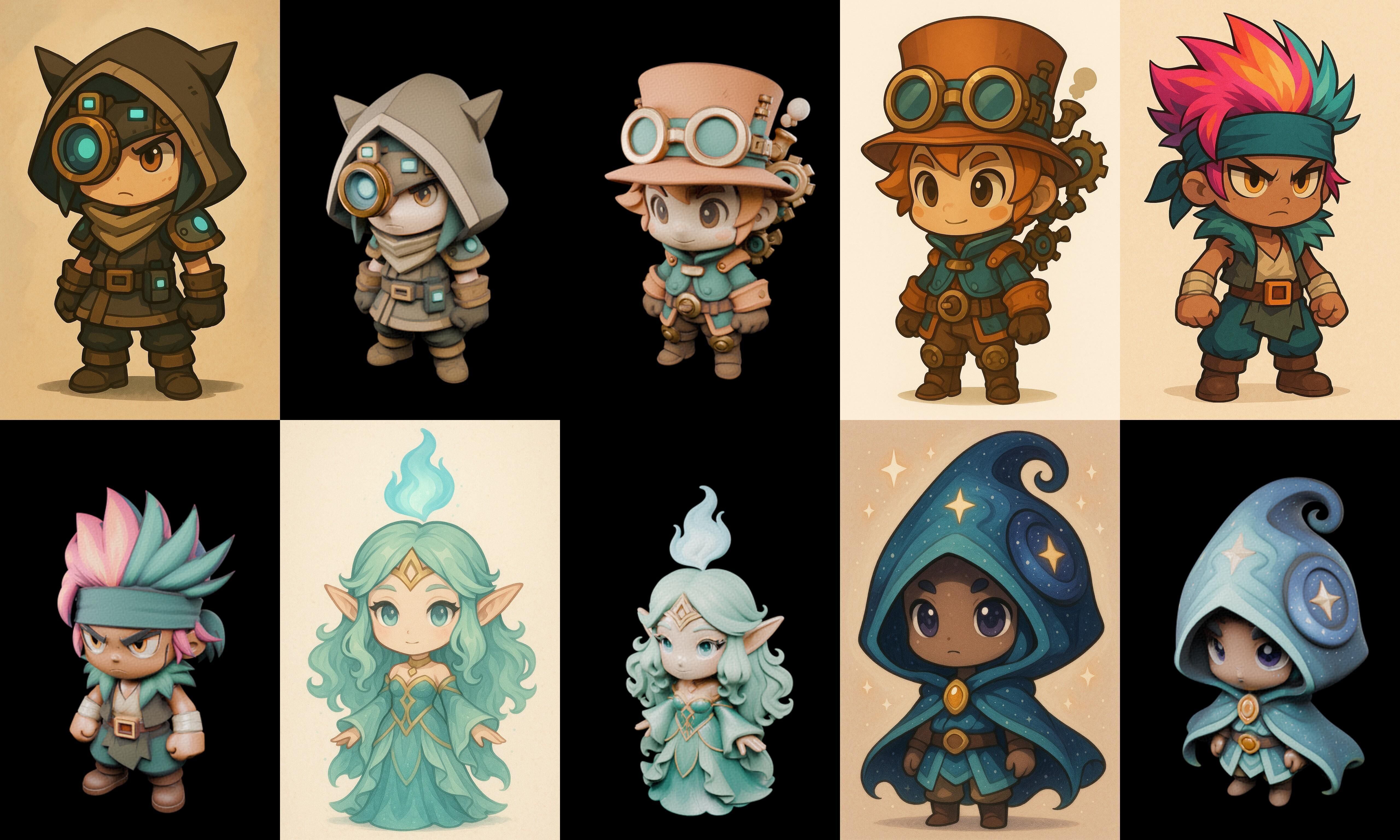 Game Character Marvelous Stylized bundle 15 pack 100 glb Low-poly 3D model_9