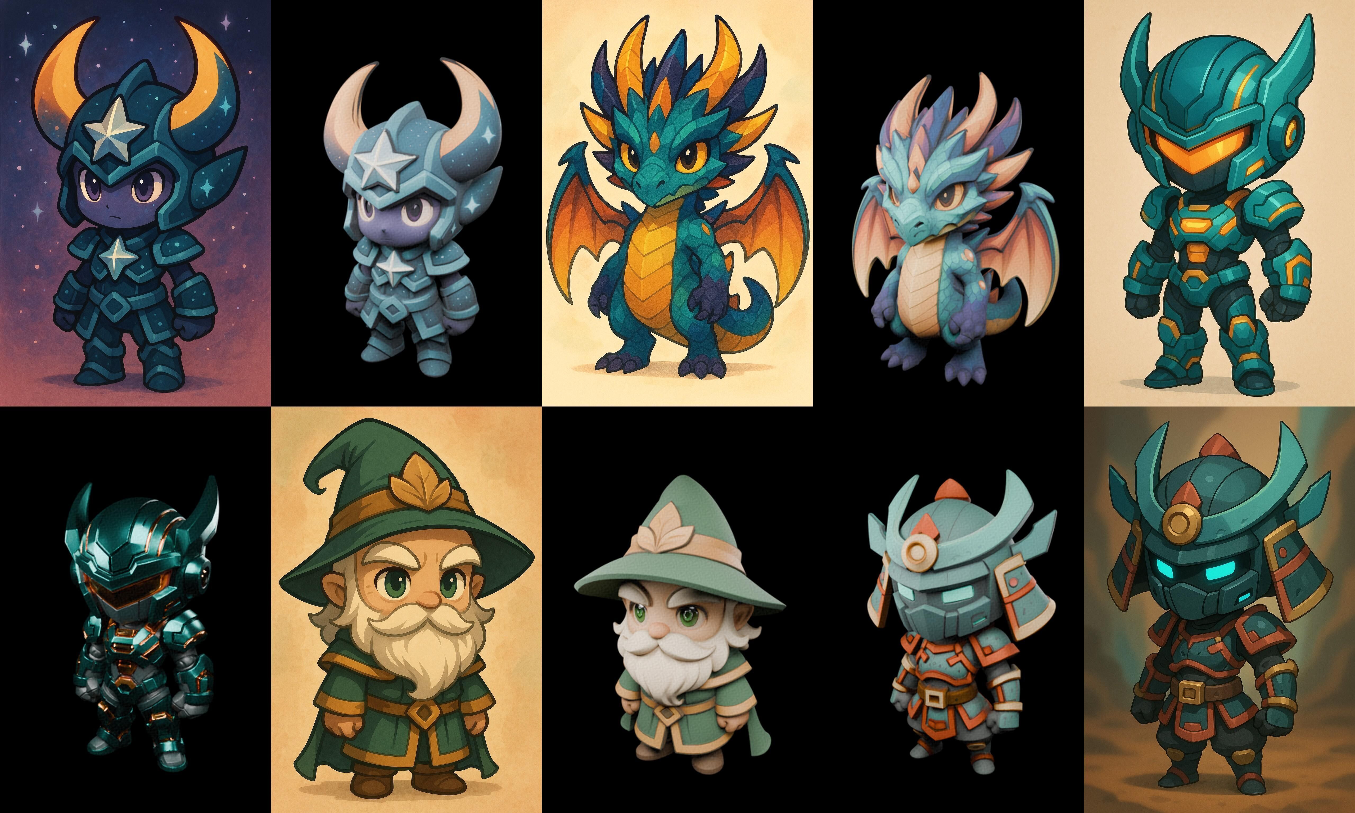 Game Character Marvelous Stylized bundle 15 pack 100 glb Low-poly 3D model_4