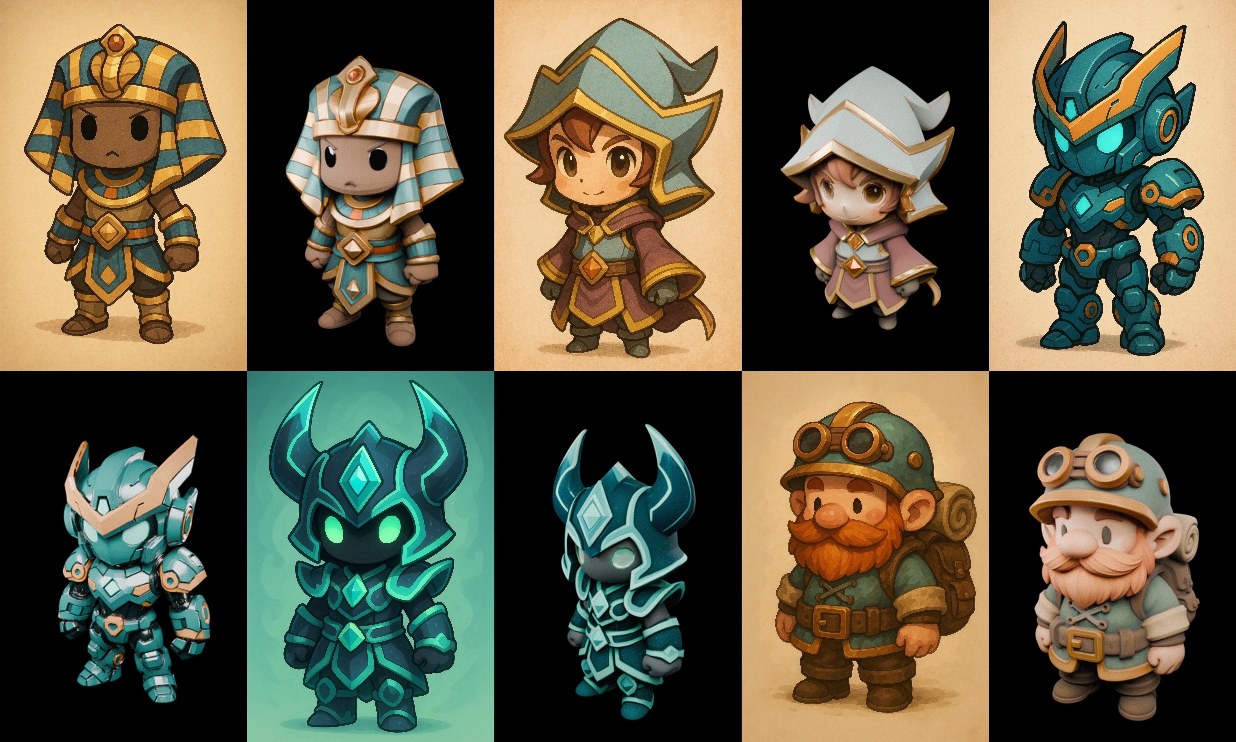 Game Character Marvelous Stylized bundle 15 pack 100 glb Low-poly 3D model_18
