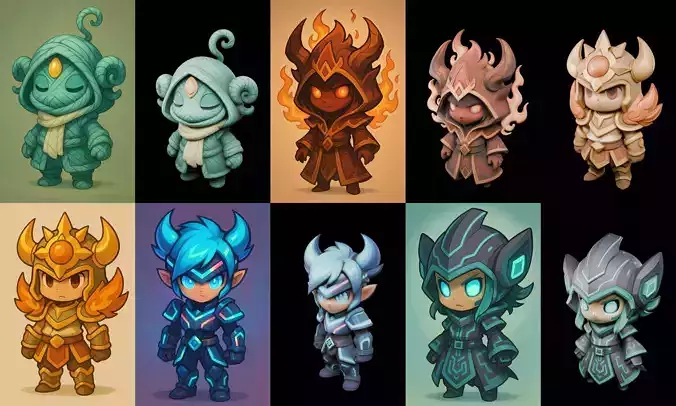 Game Character Marvelous Stylized bundle 15 pack 100 glb