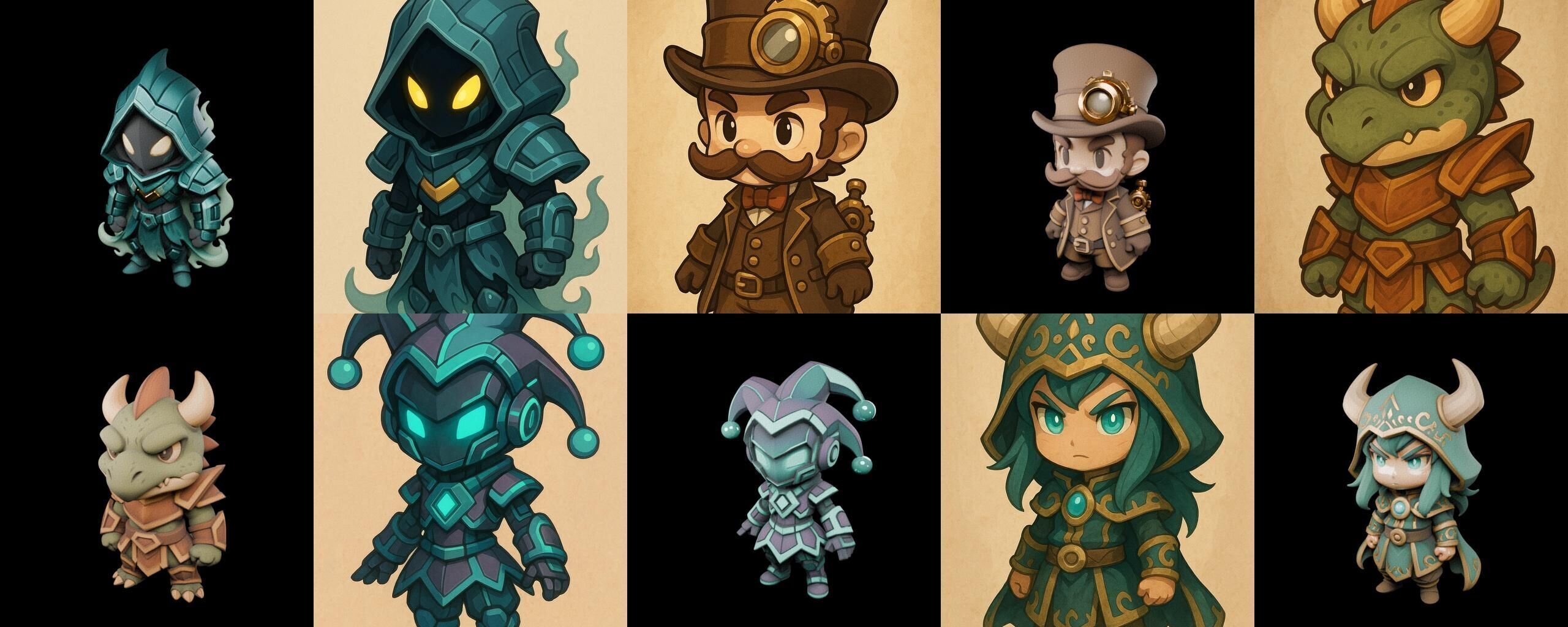 Game Character Marvelous Stylized bundle 14 pack 100 glb Low-poly 3D model_12