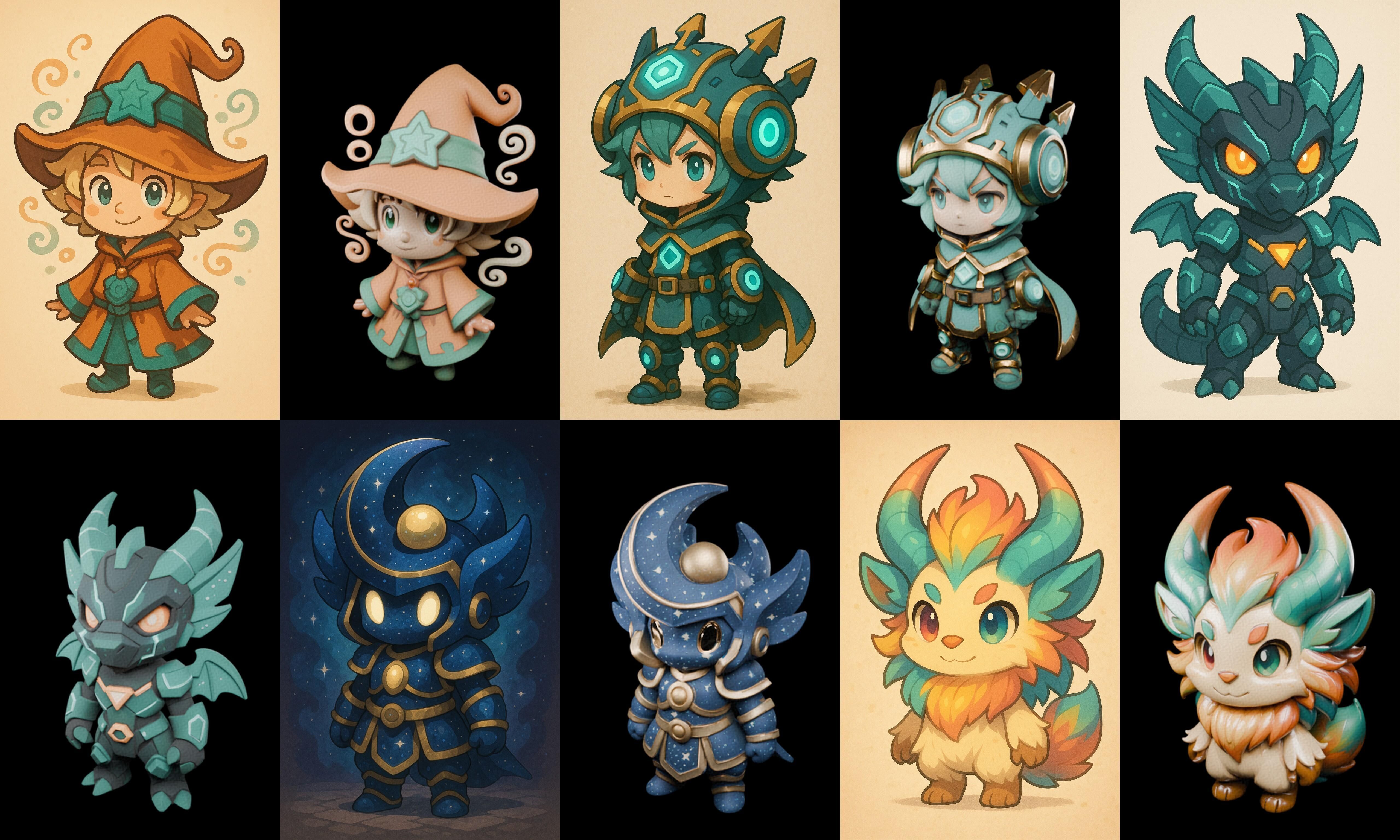 Game Character Marvelous Stylized bundle 14 pack 100 glb Low-poly 3D model_13