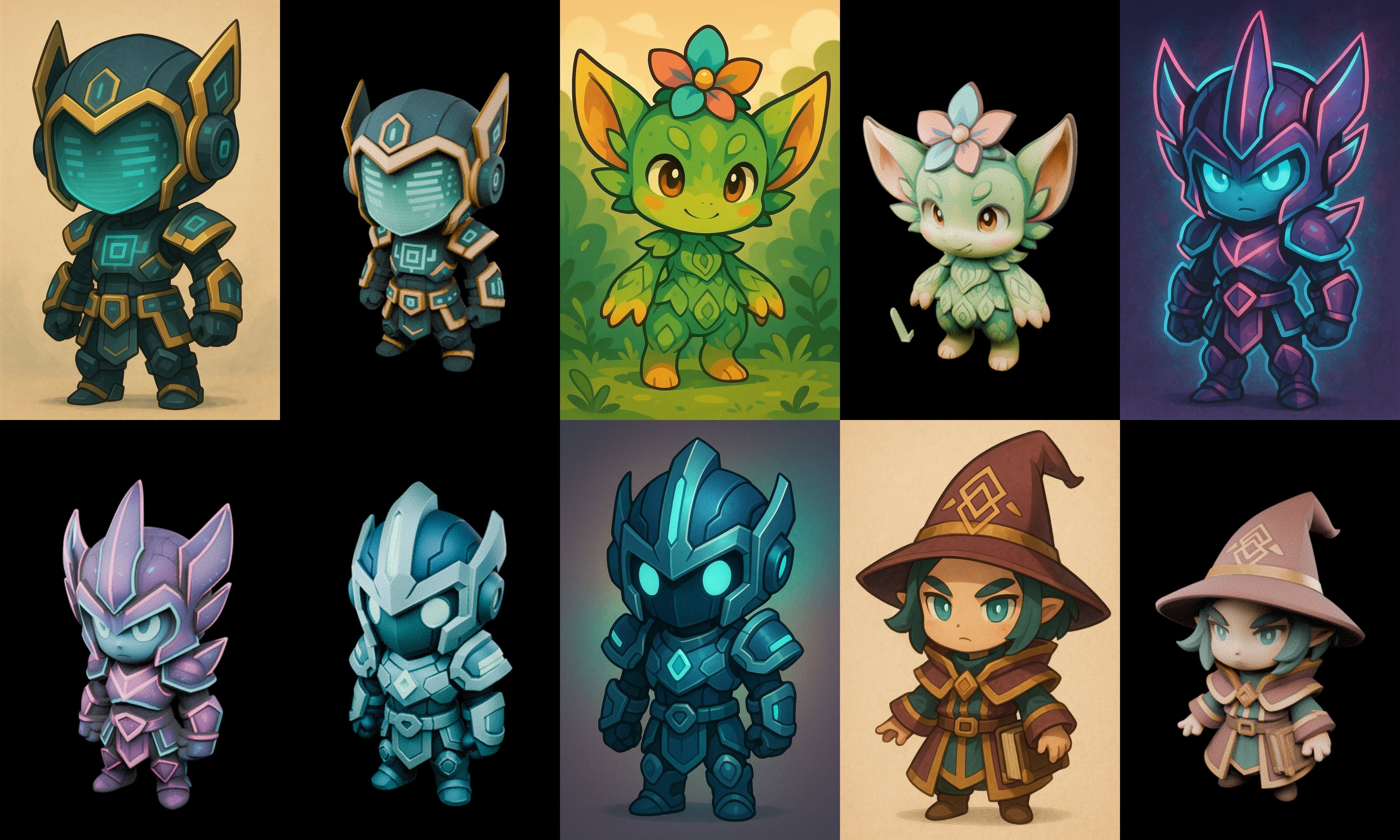 Game Character Marvelous Stylized bundle 14 pack 100 glb Low-poly 3D model_1