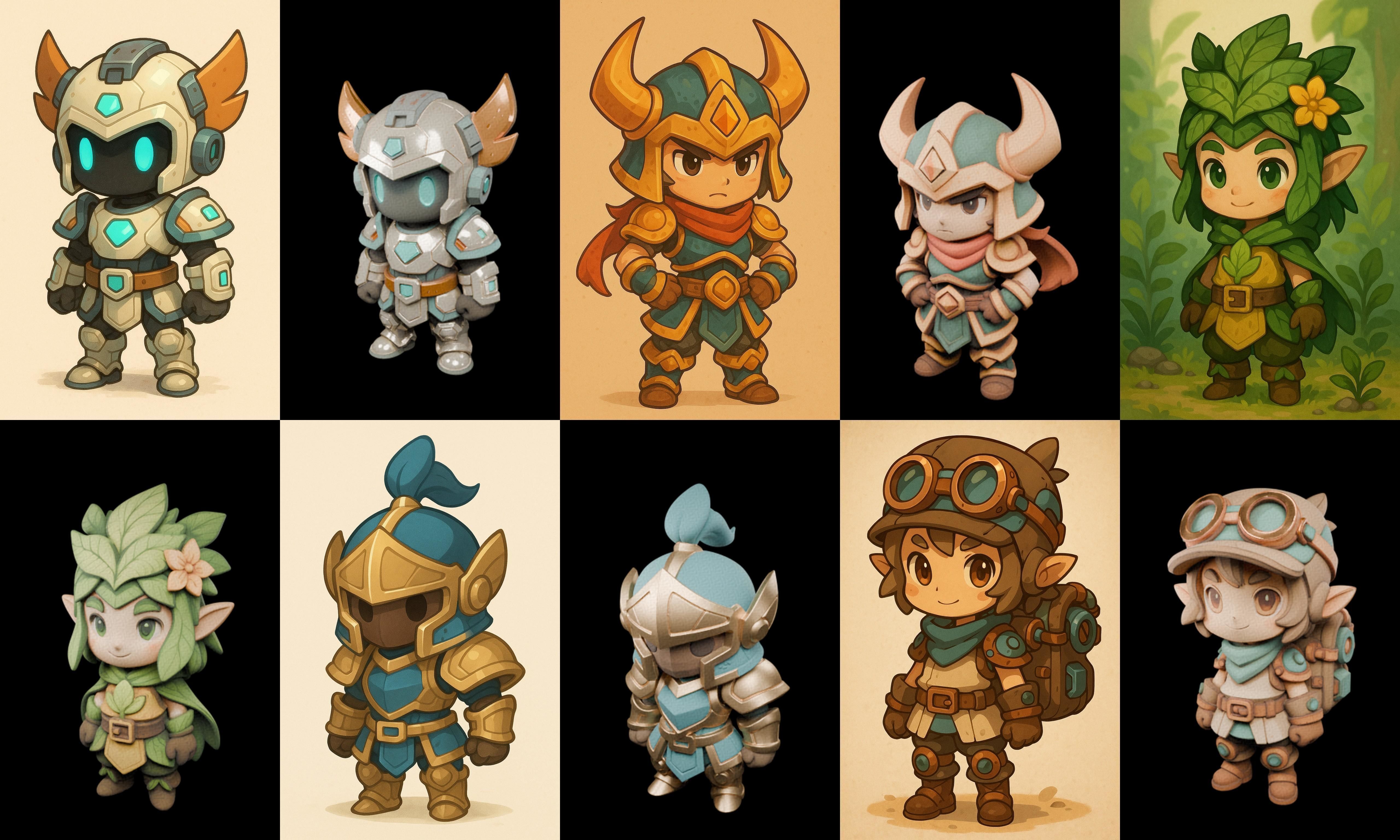 Game Character Marvelous Stylized bundle 14 pack 100 glb Low-poly 3D model_4