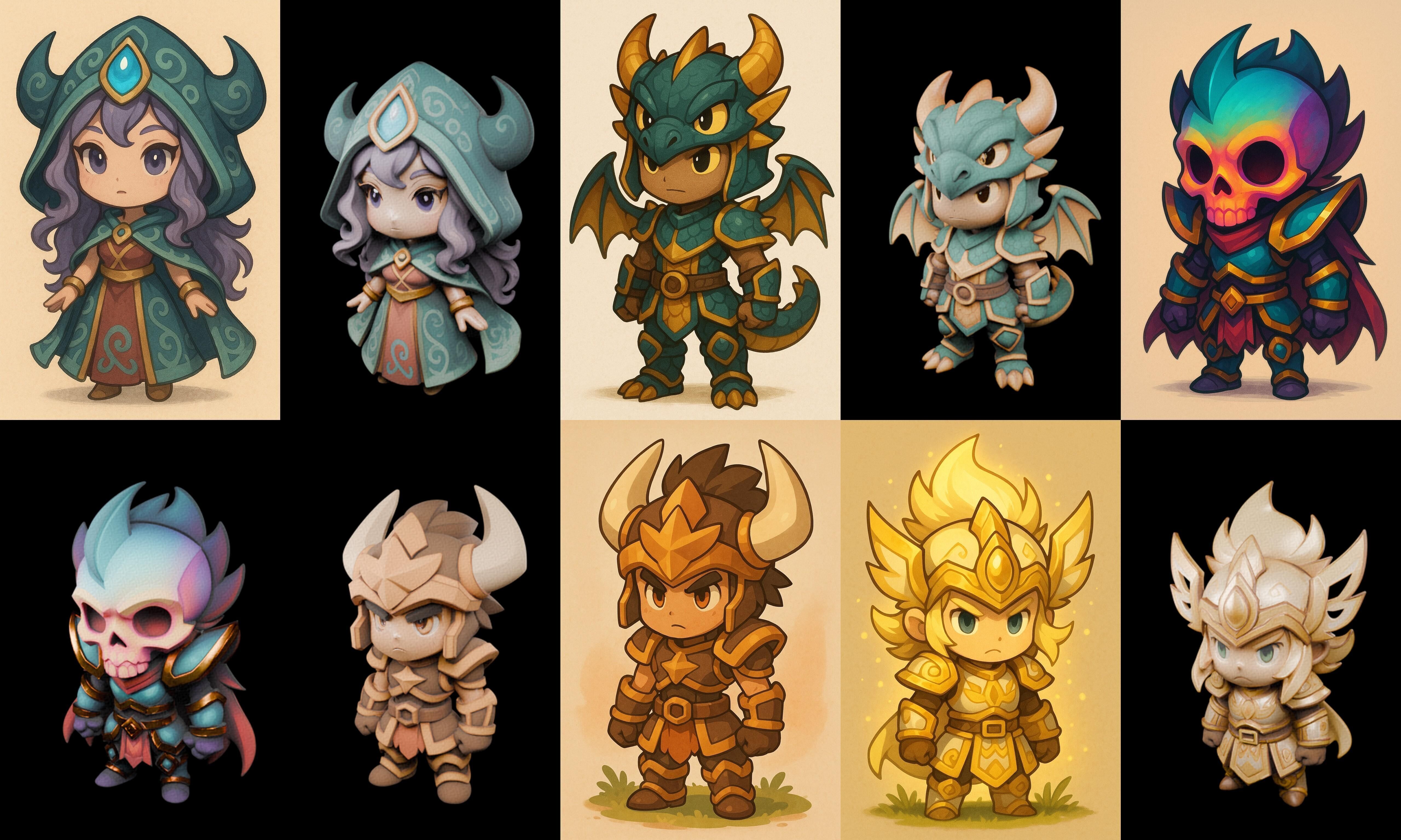 Game Character Marvelous Stylized bundle 14 pack 100 glb Low-poly 3D model_15