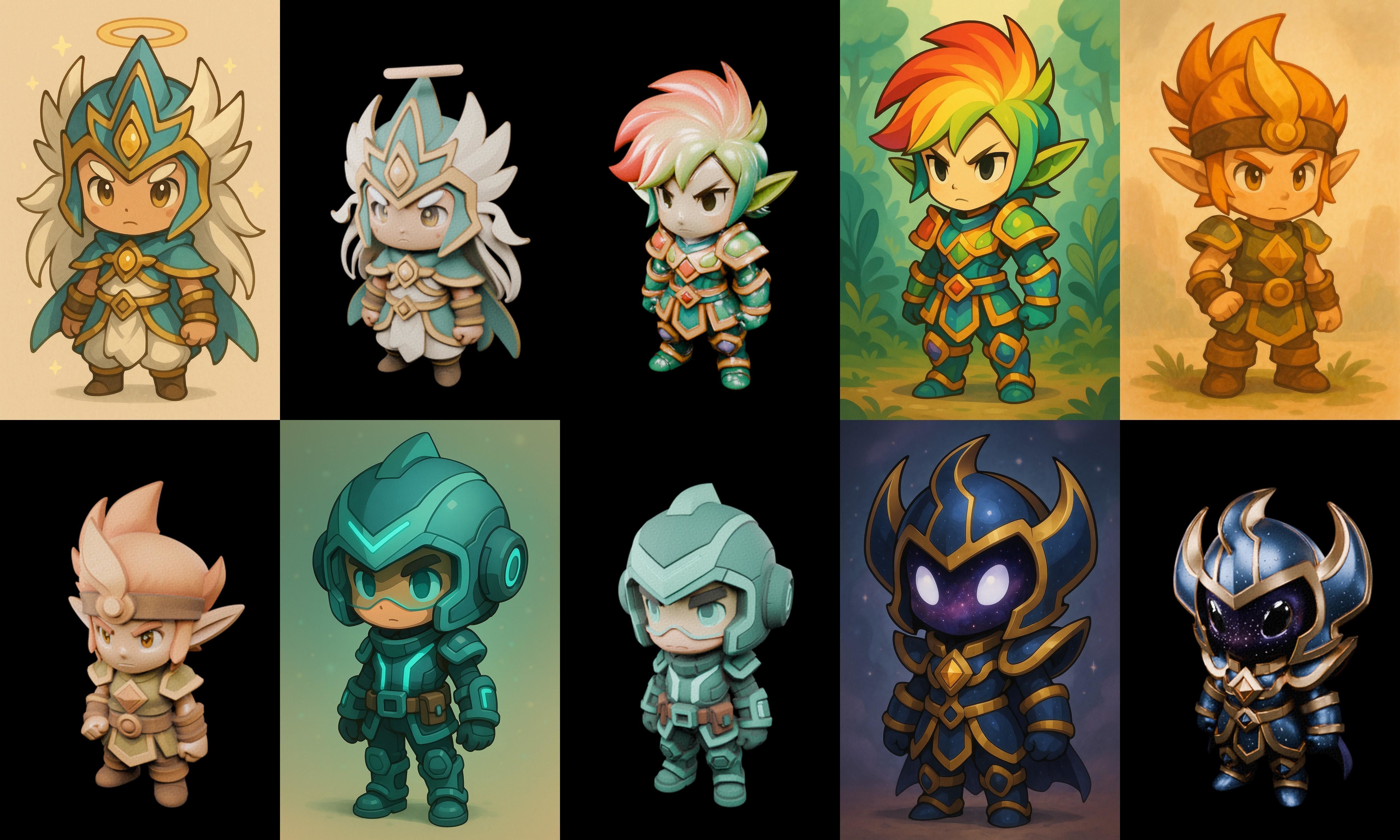 Game Character Marvelous Stylized bundle 14 pack 100 glb Low-poly 3D model_5