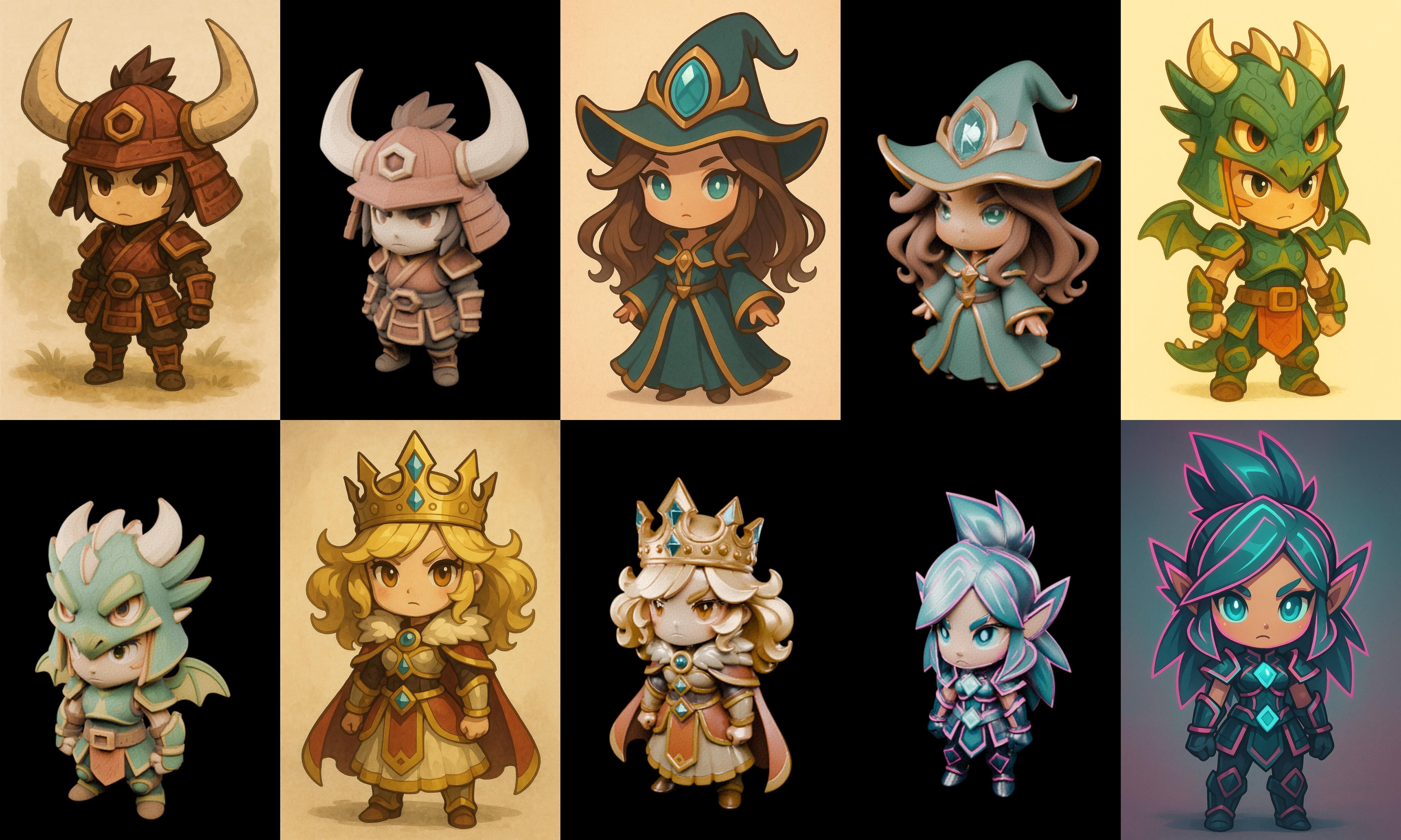 Game Character Marvelous Stylized bundle 14 pack 100 glb Low-poly 3D model_2