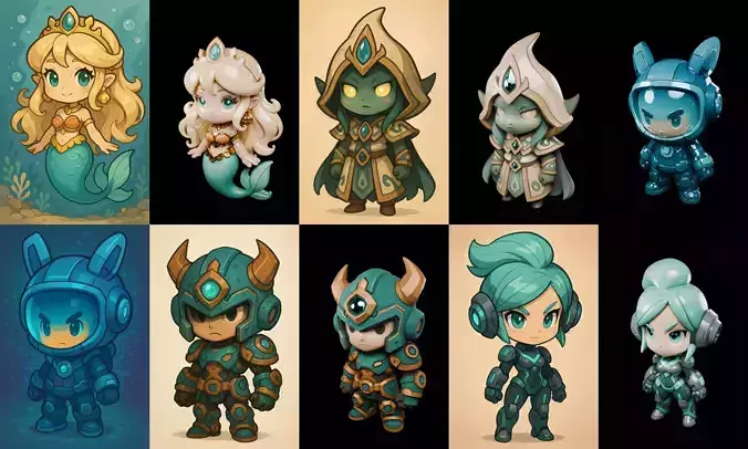 Game Character Marvelous Stylized bundle 14 pack 100 glb
