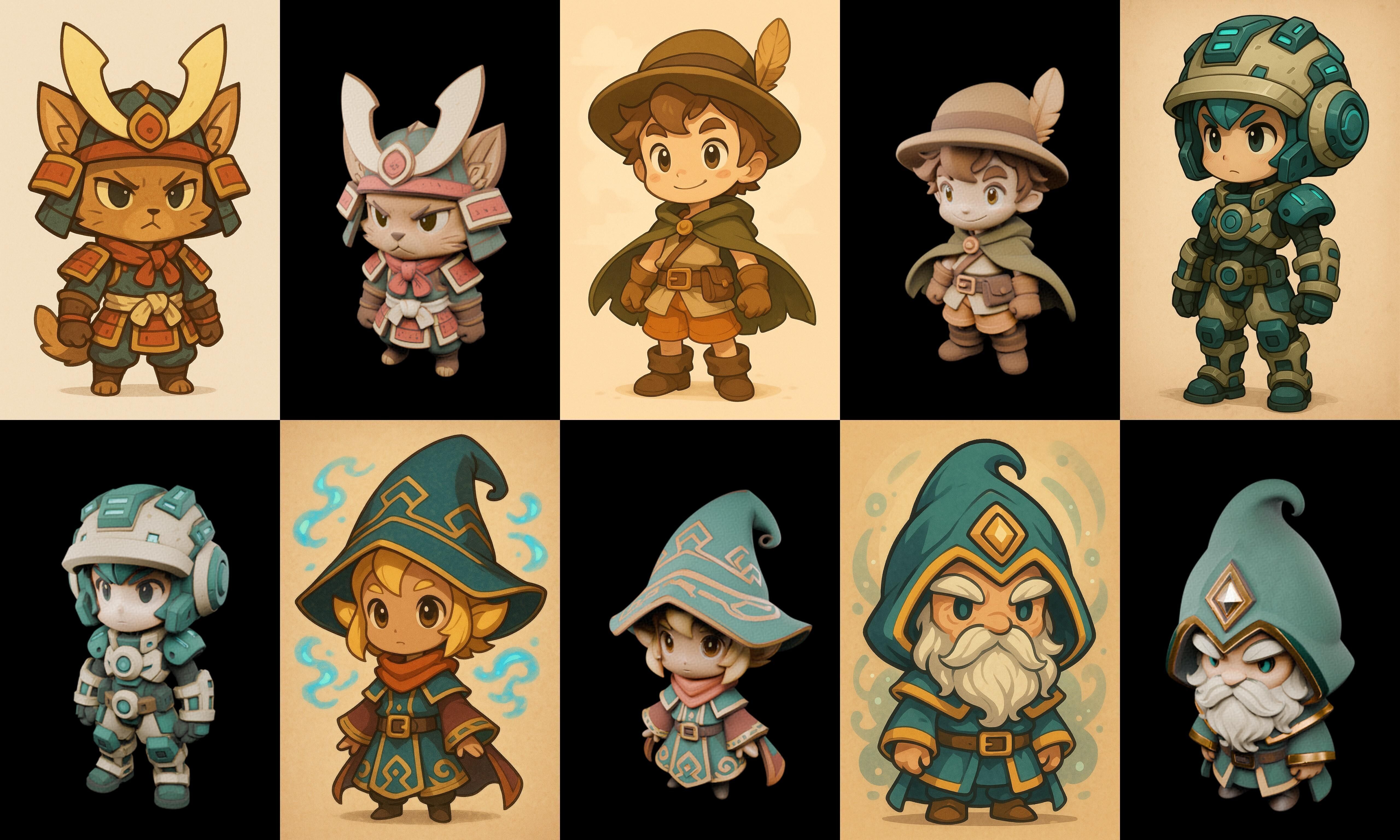 Game Character Marvelous Stylized bundle 14 pack 100 glb Low-poly 3D model_10