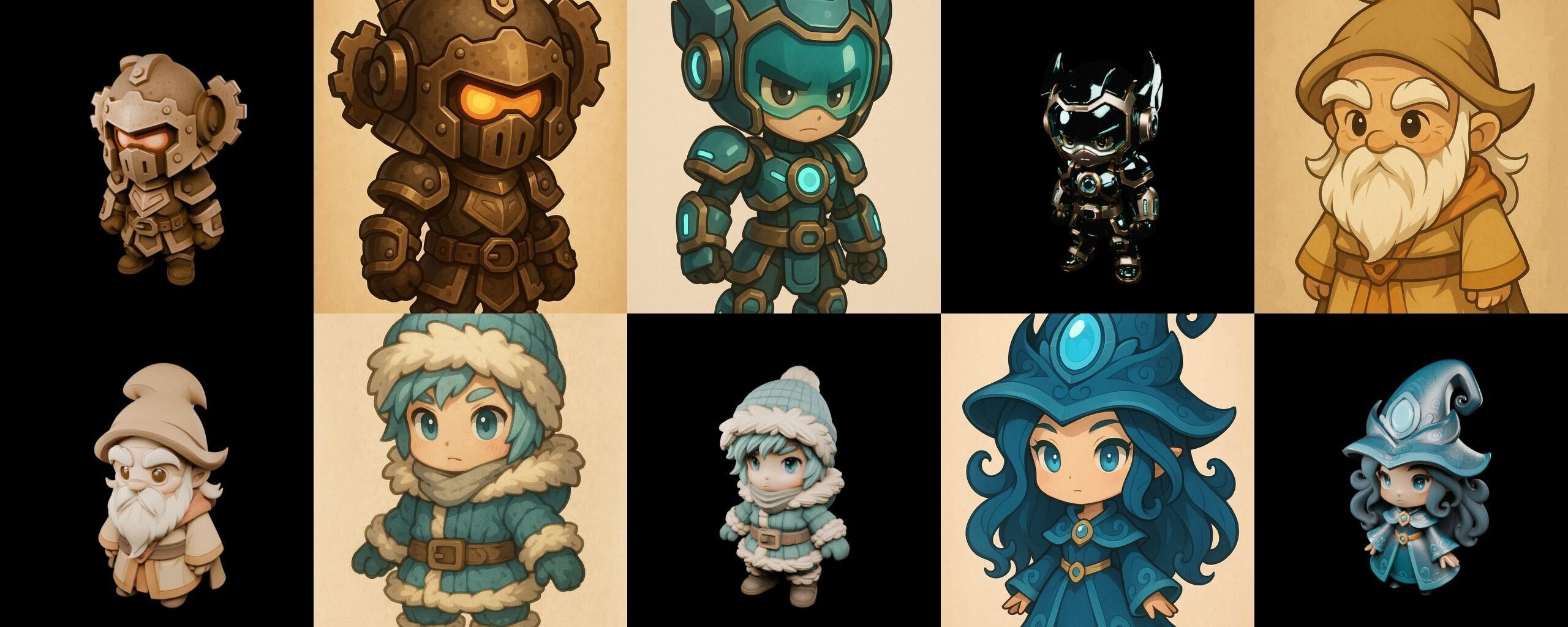 Game Character Marvelous Stylized bundle 14 pack 100 glb Low-poly 3D model_16