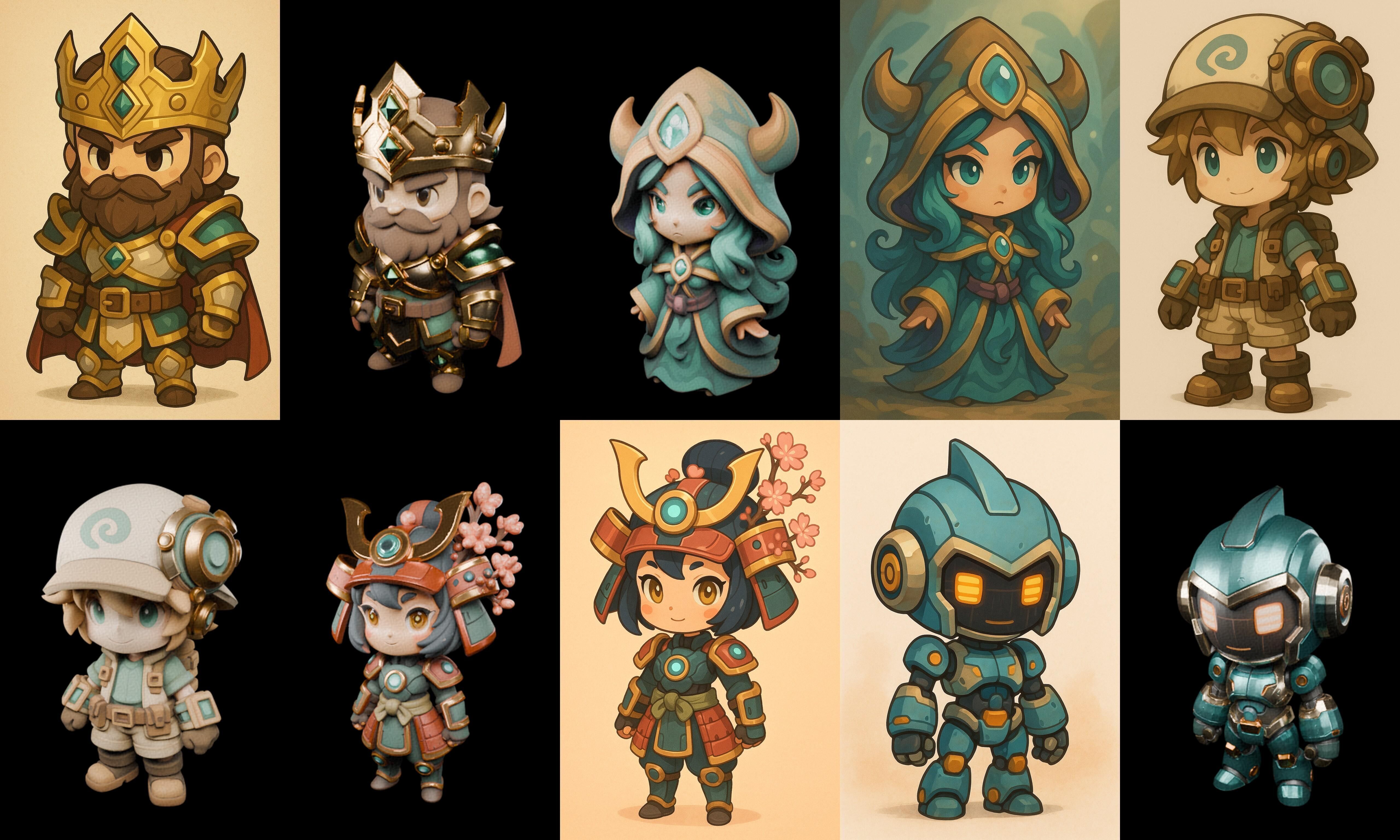 Game Character Marvelous Stylized bundle 14 pack 100 glb Low-poly 3D model_7