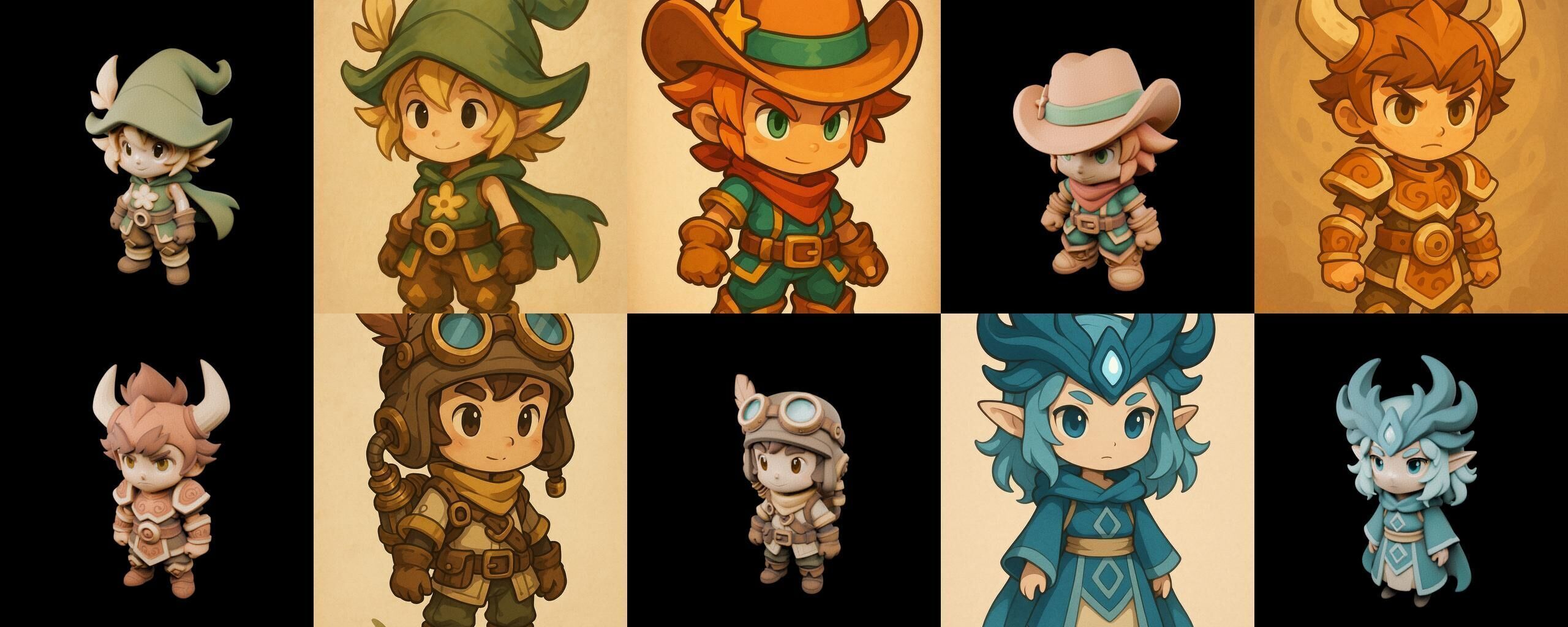 Game Character Marvelous Stylized bundle 14 pack 100 glb Low-poly 3D model_18