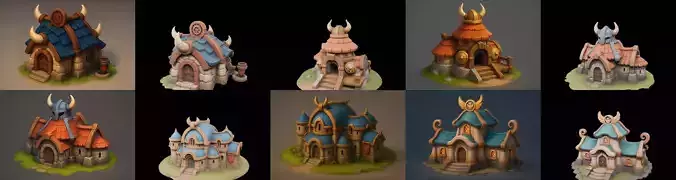 Fortress Building bundle 8 pack 100 glb