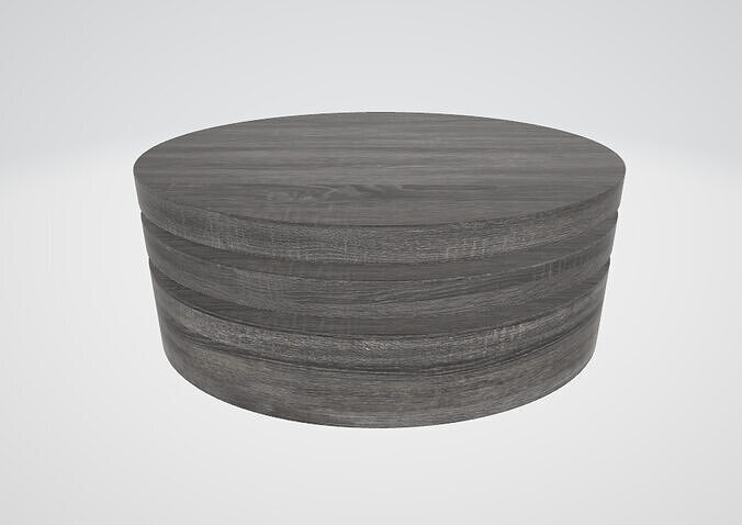 Mod Oval Swivel Wooden Coffee Table 3D model