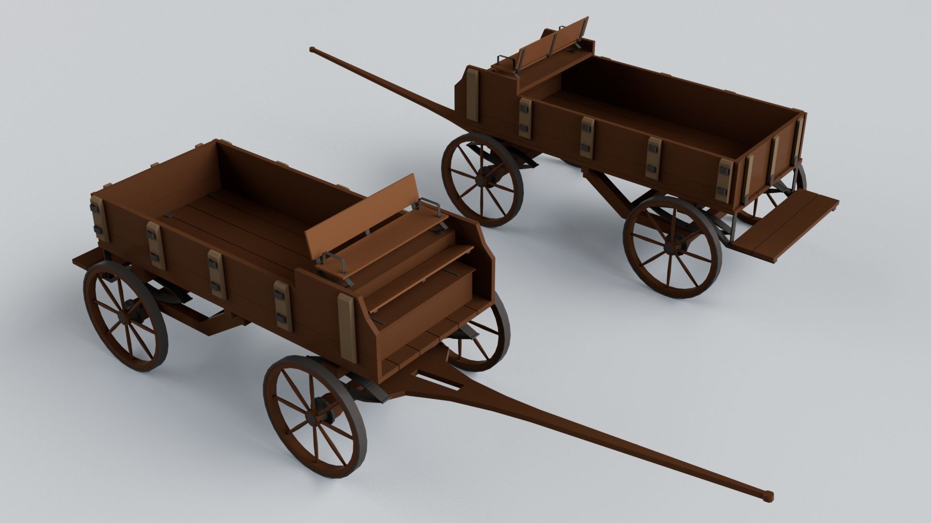 3 Carriage Collection - Game Ready 3D model_7