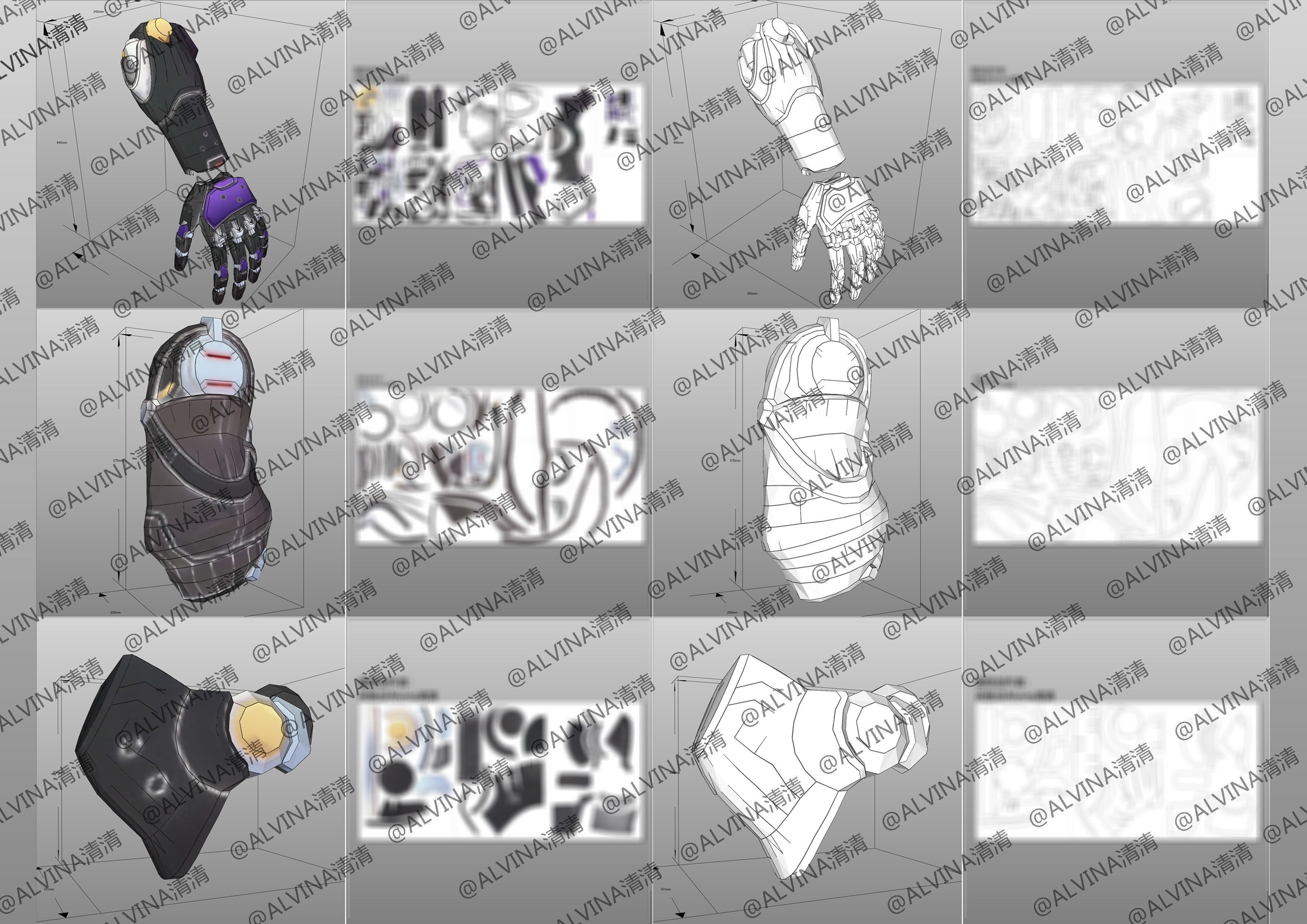 Overwatch 2  Ramattra Omnic Form Armor - DIY Cosplay Pepakura Low-poly 3D model_9