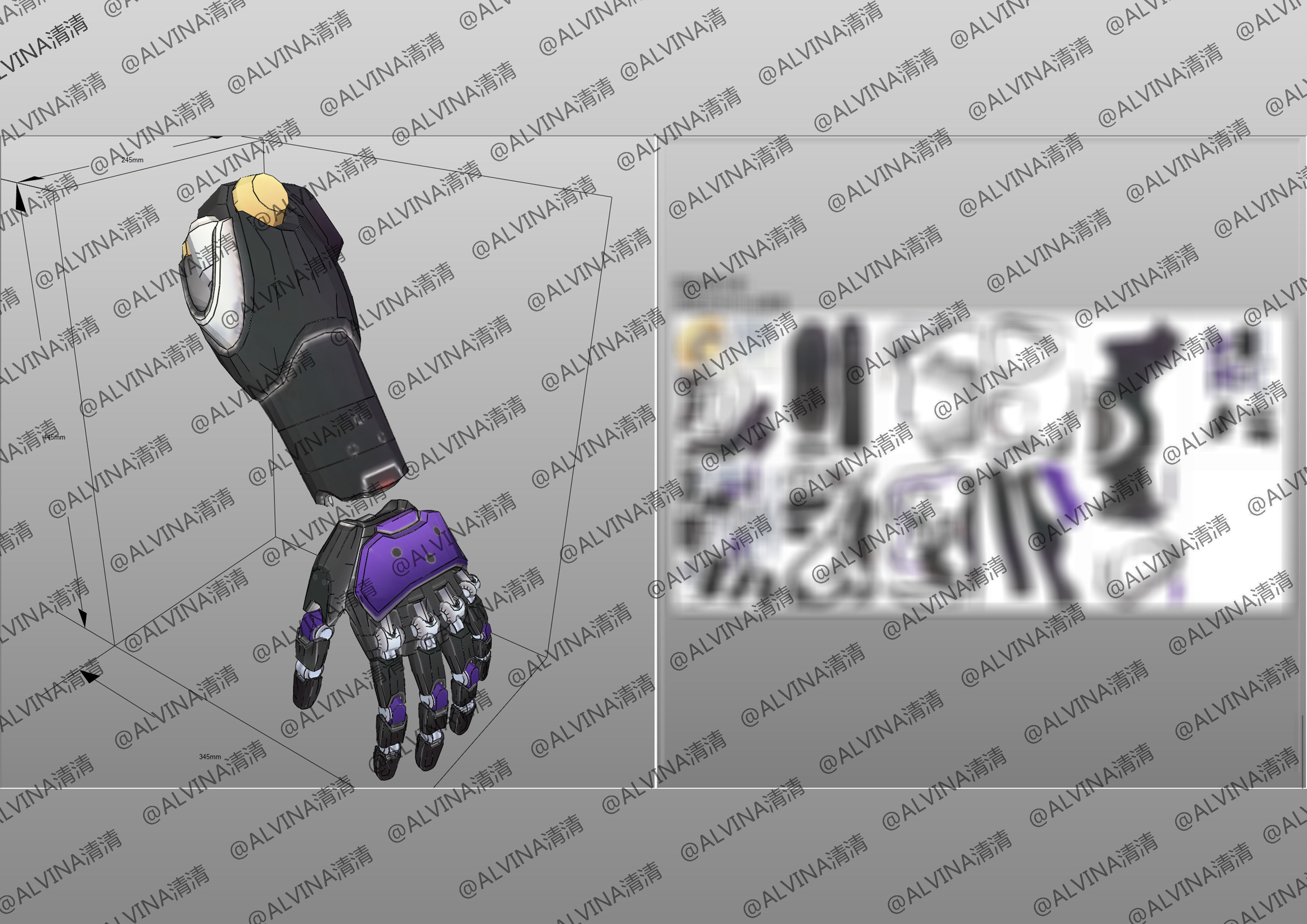 Overwatch 2  Ramattra Omnic Form Armor - DIY Cosplay Pepakura Low-poly 3D model_29