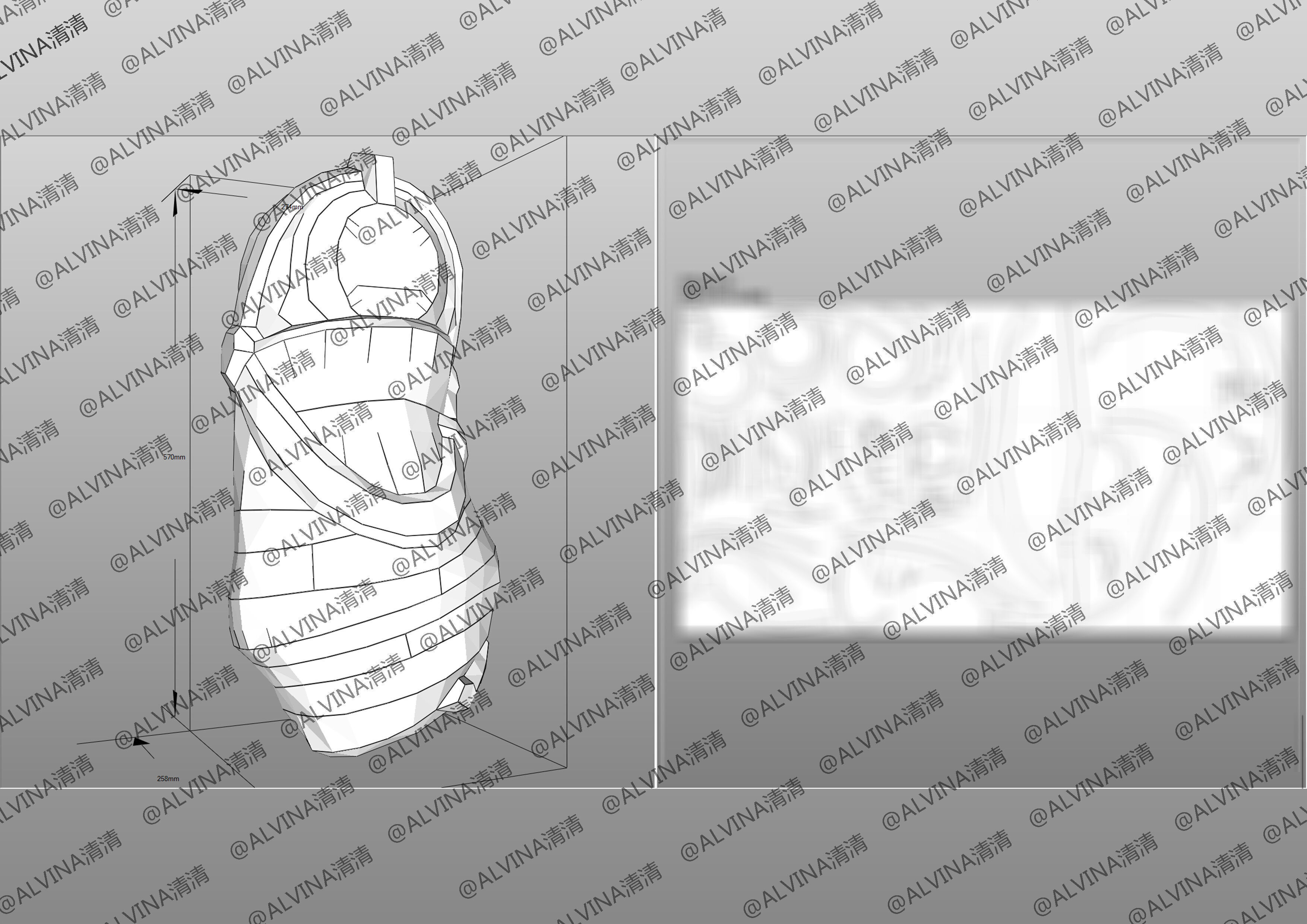 Overwatch 2  Ramattra Omnic Form Armor - DIY Cosplay Pepakura Low-poly 3D model_32