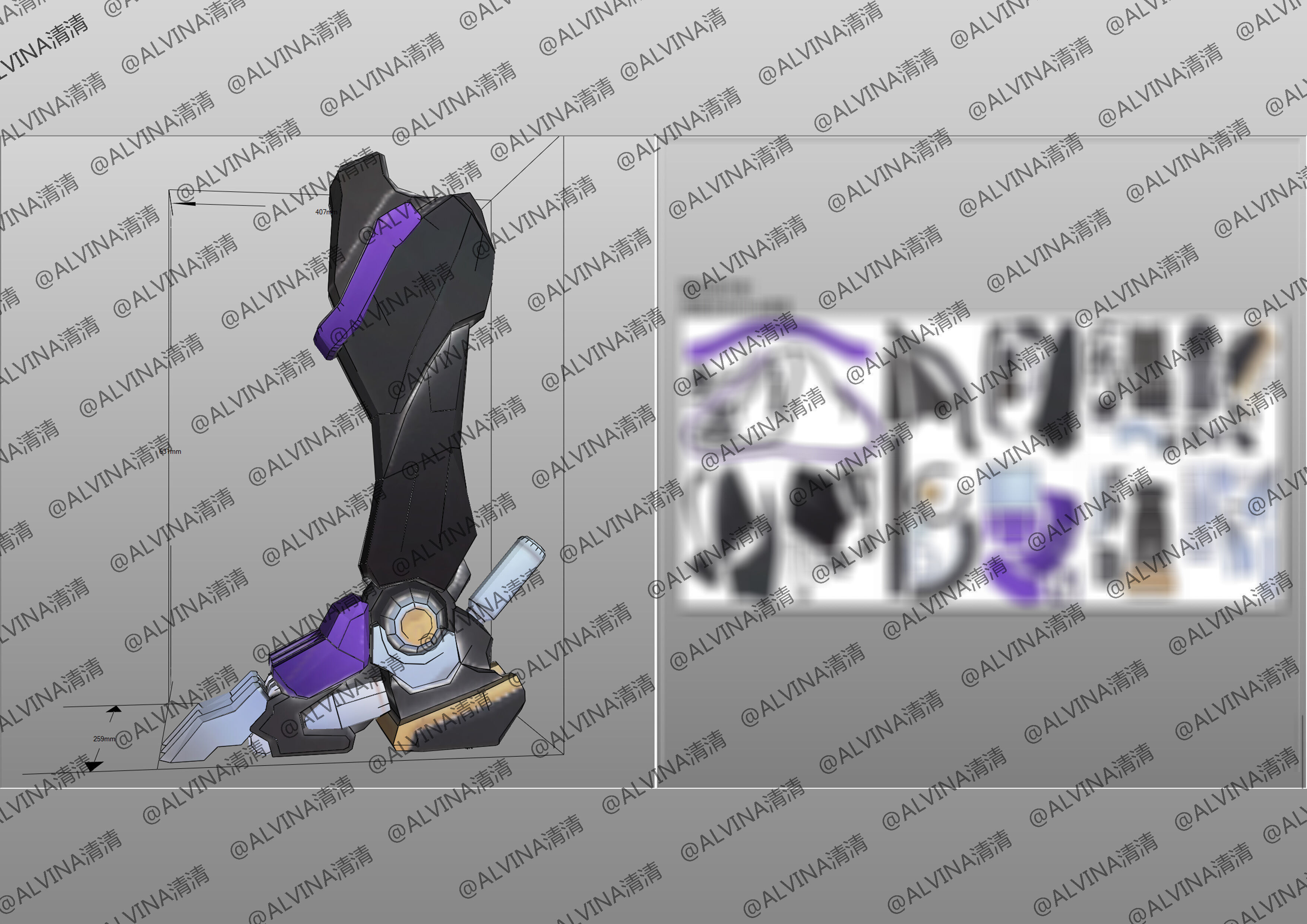 Overwatch 2  Ramattra Omnic Form Armor - DIY Cosplay Pepakura Low-poly 3D model_35