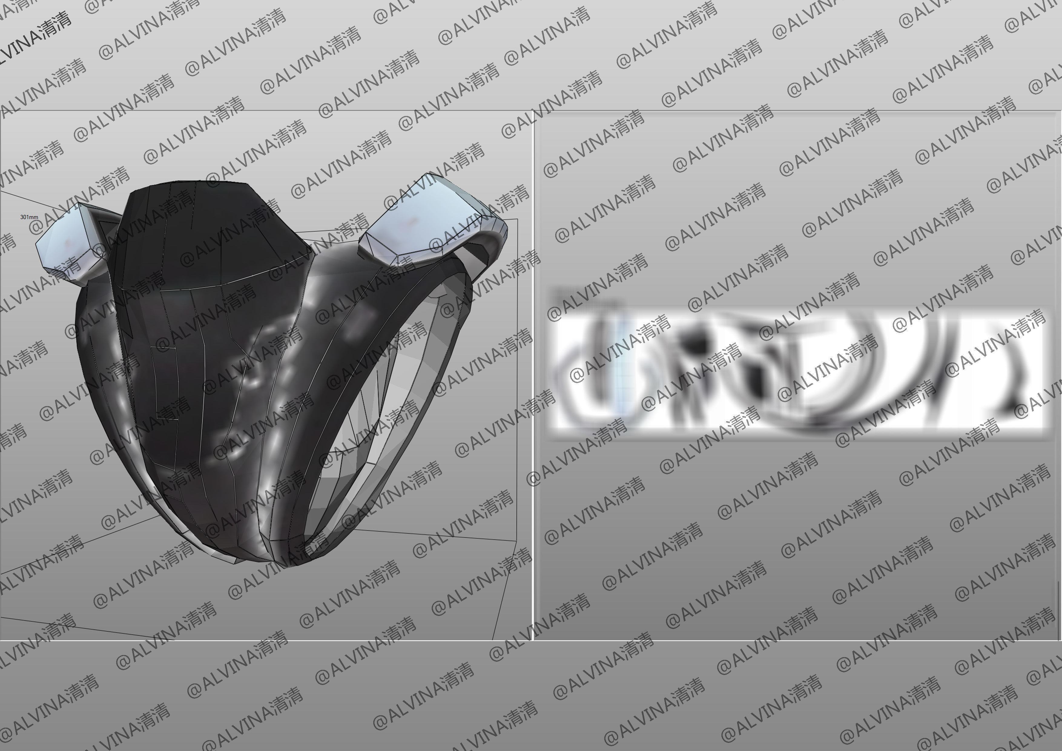 Overwatch 2  Ramattra Omnic Form Armor - DIY Cosplay Pepakura Low-poly 3D model_23