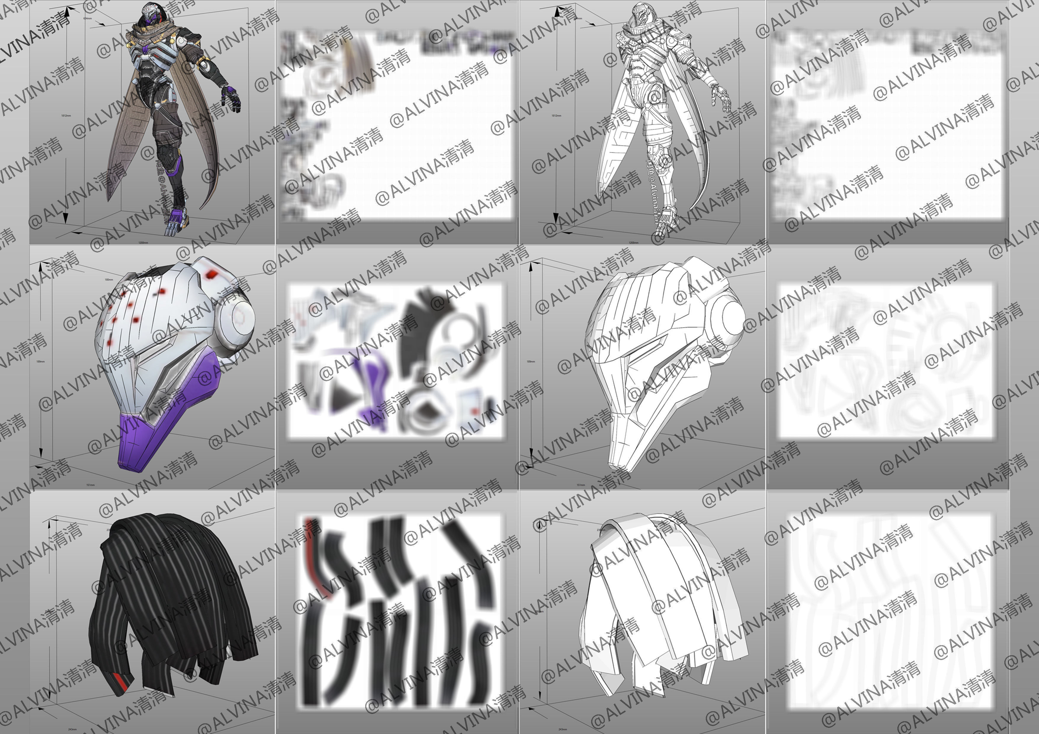 Overwatch 2  Ramattra Omnic Form Armor - DIY Cosplay Pepakura Low-poly 3D model_6