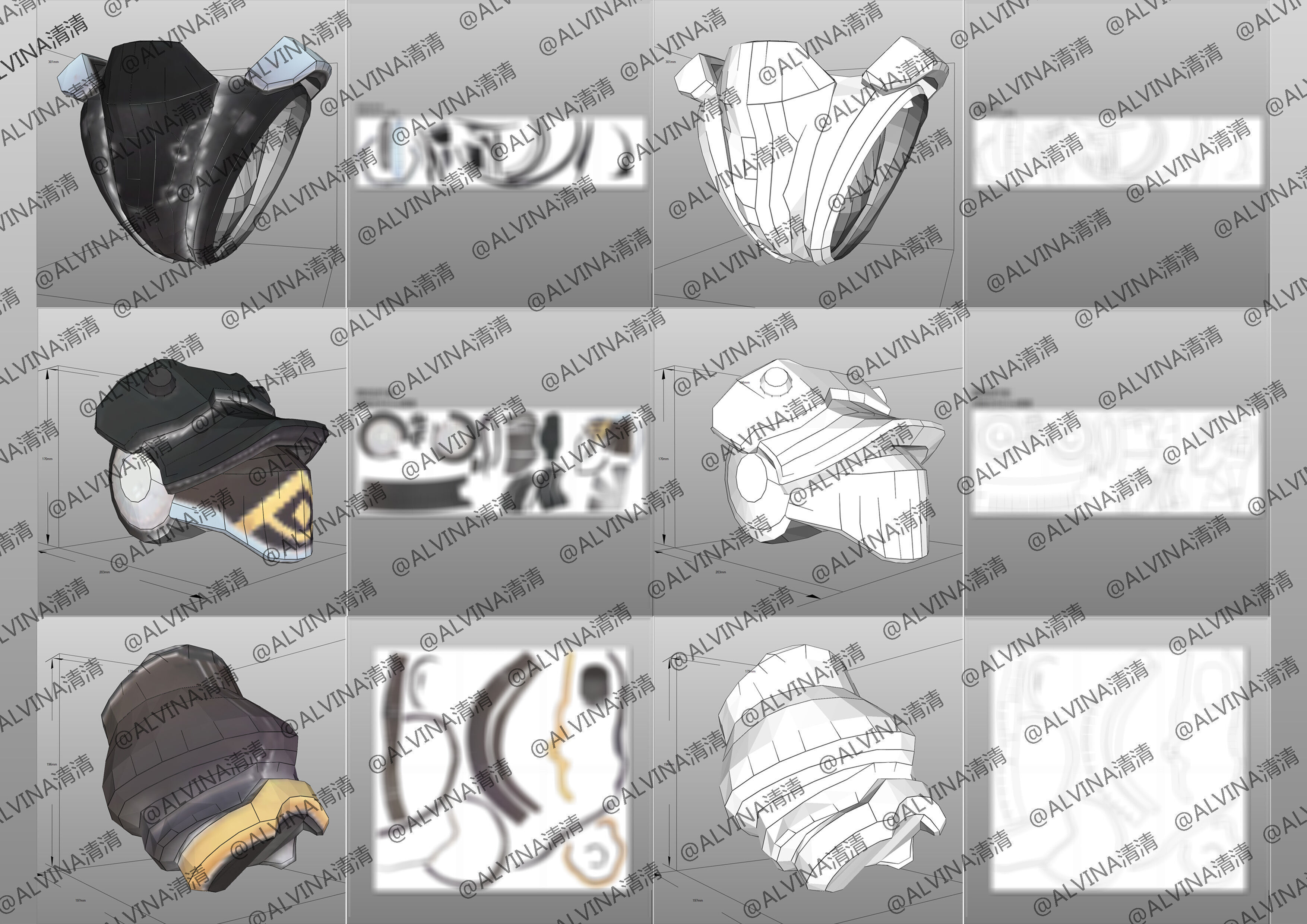 Overwatch 2  Ramattra Omnic Form Armor - DIY Cosplay Pepakura Low-poly 3D model_8