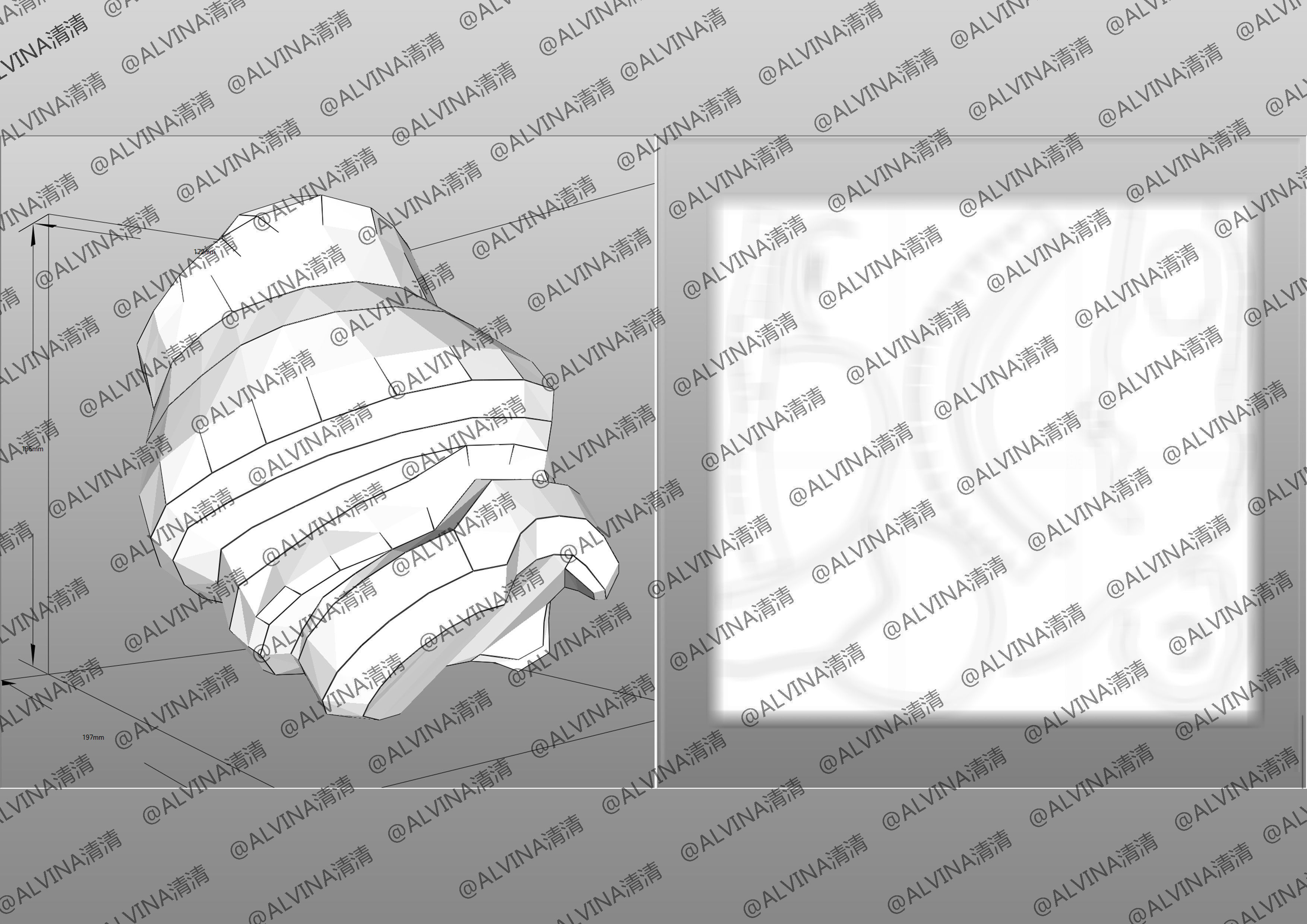 Overwatch 2  Ramattra Omnic Form Armor - DIY Cosplay Pepakura Low-poly 3D model_28