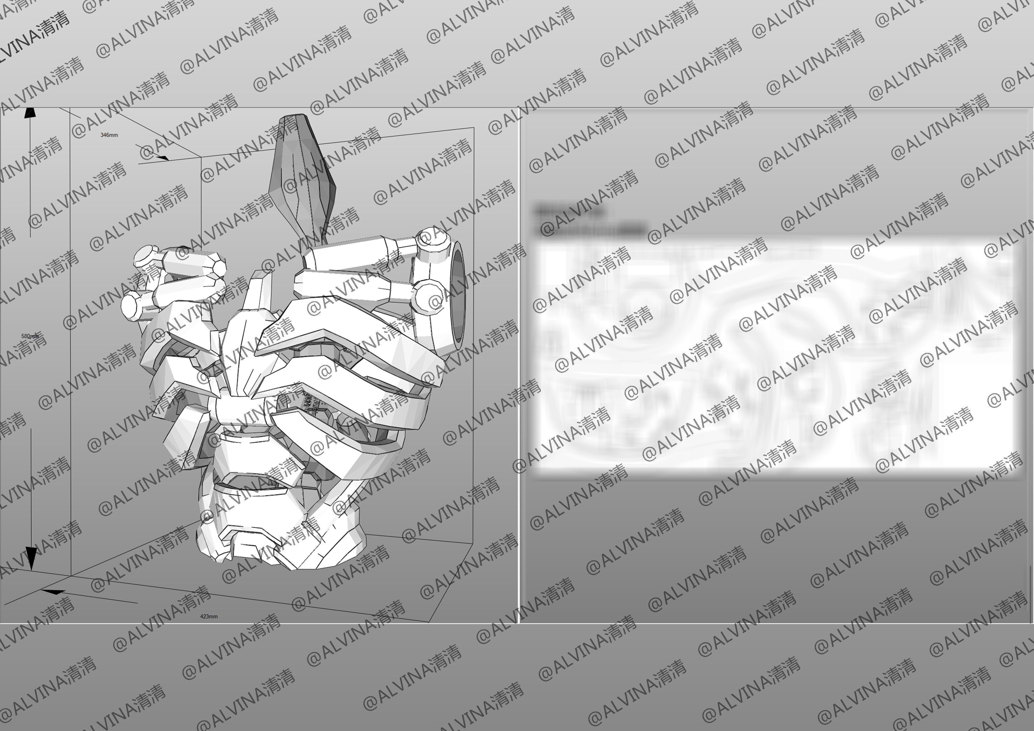 Overwatch 2  Ramattra Omnic Form Armor - DIY Cosplay Pepakura Low-poly 3D model_22