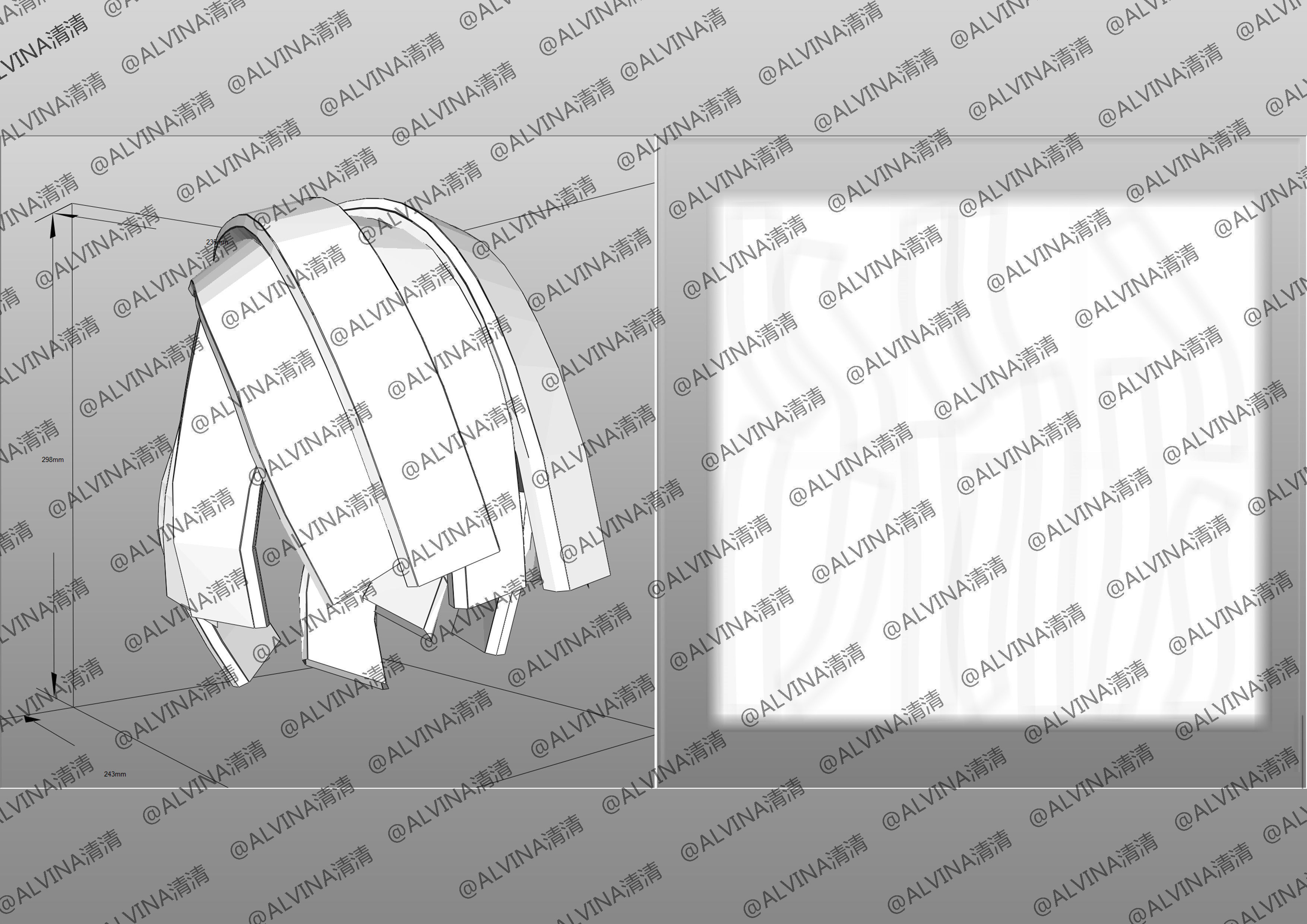 Overwatch 2  Ramattra Omnic Form Armor - DIY Cosplay Pepakura Low-poly 3D model_16