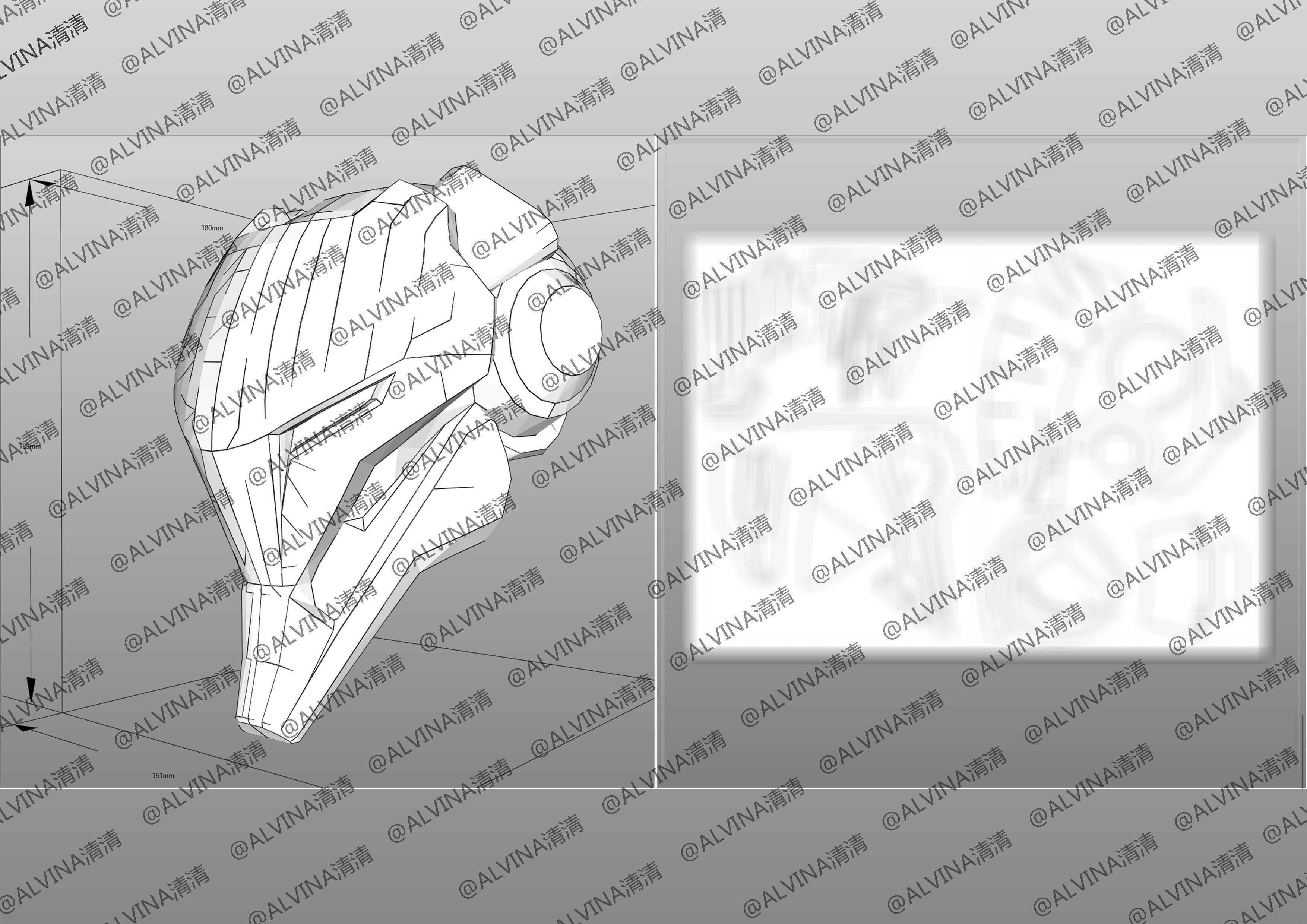 Overwatch 2  Ramattra Omnic Form Armor - DIY Cosplay Pepakura Low-poly 3D model_14