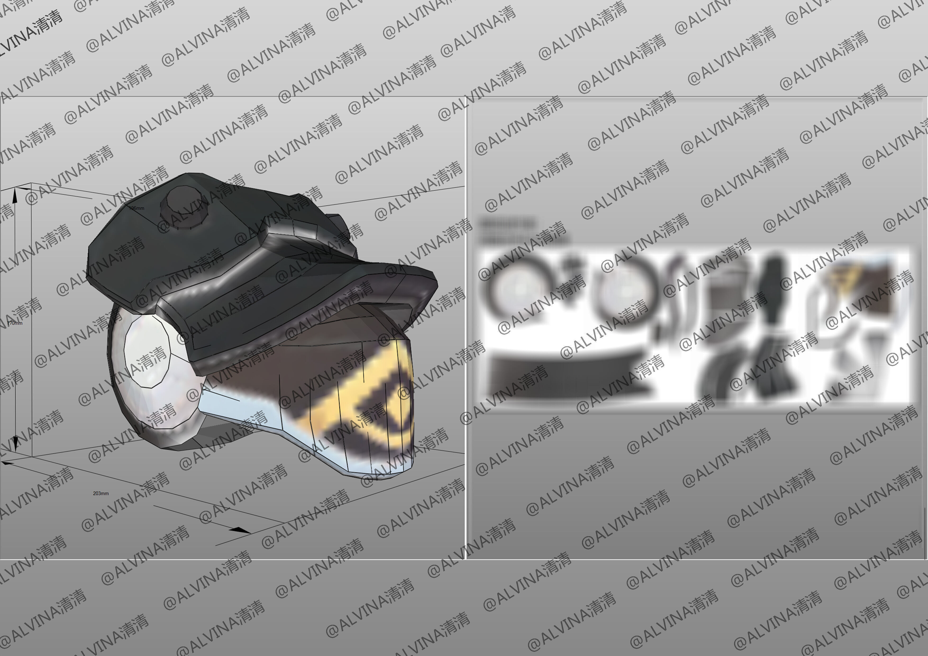 Overwatch 2  Ramattra Omnic Form Armor - DIY Cosplay Pepakura Low-poly 3D model_25