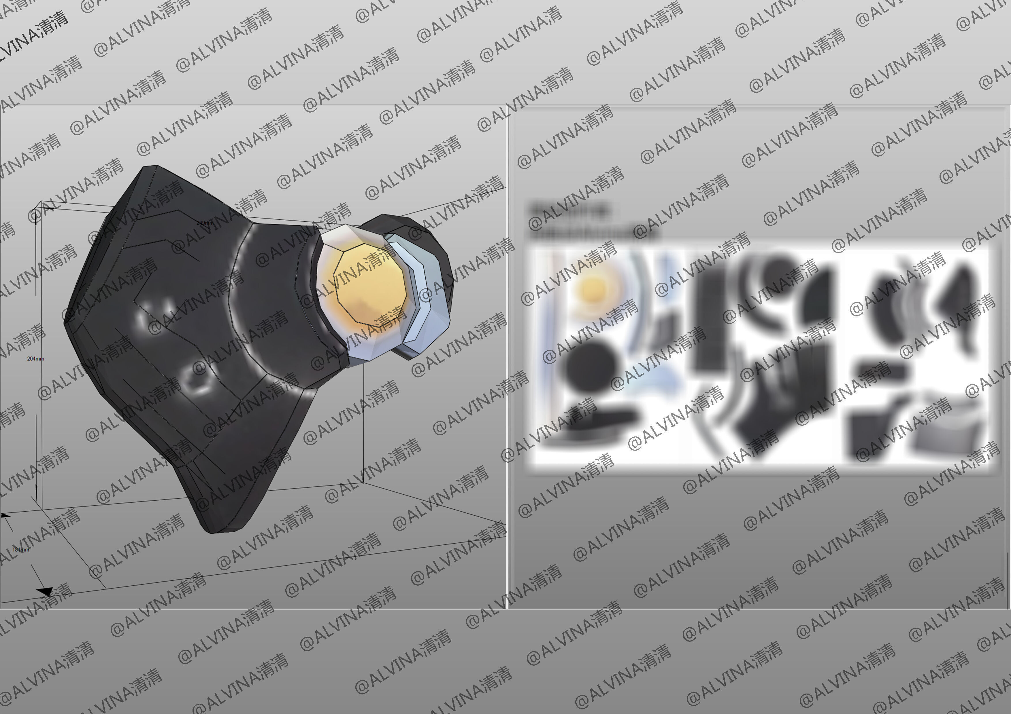 Overwatch 2  Ramattra Omnic Form Armor - DIY Cosplay Pepakura Low-poly 3D model_33