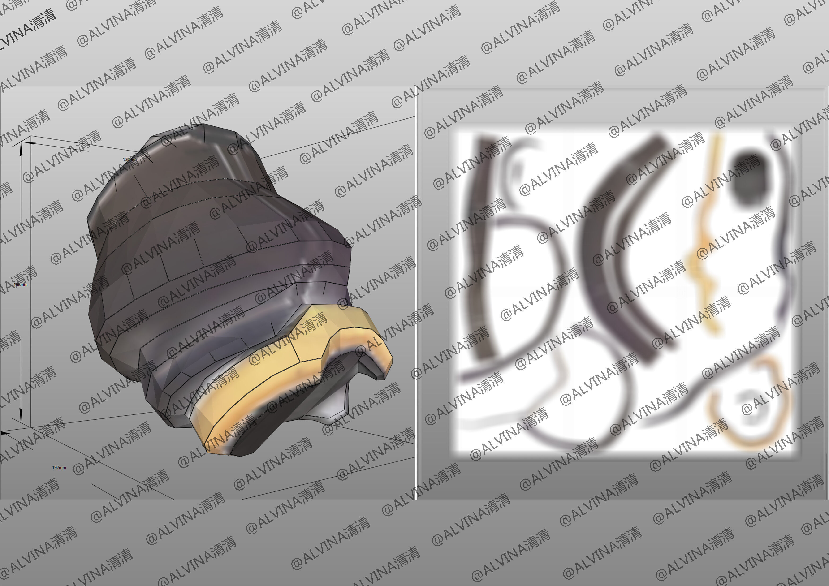 Overwatch 2  Ramattra Omnic Form Armor - DIY Cosplay Pepakura Low-poly 3D model_27