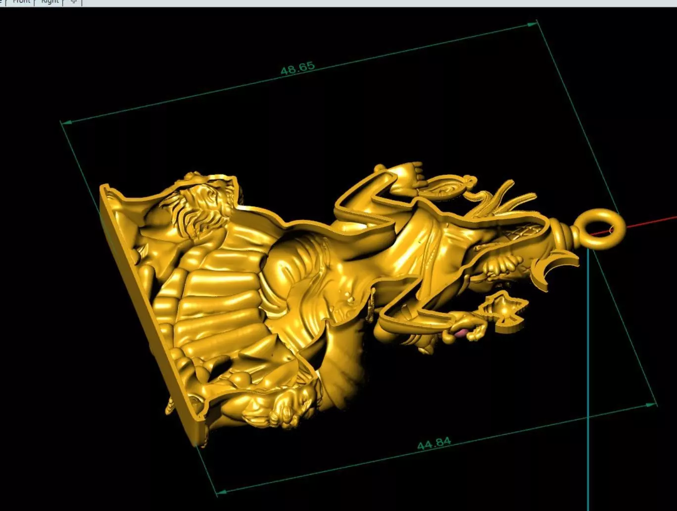 kamatchi amman with lion god 3dmfile  3D print model_2