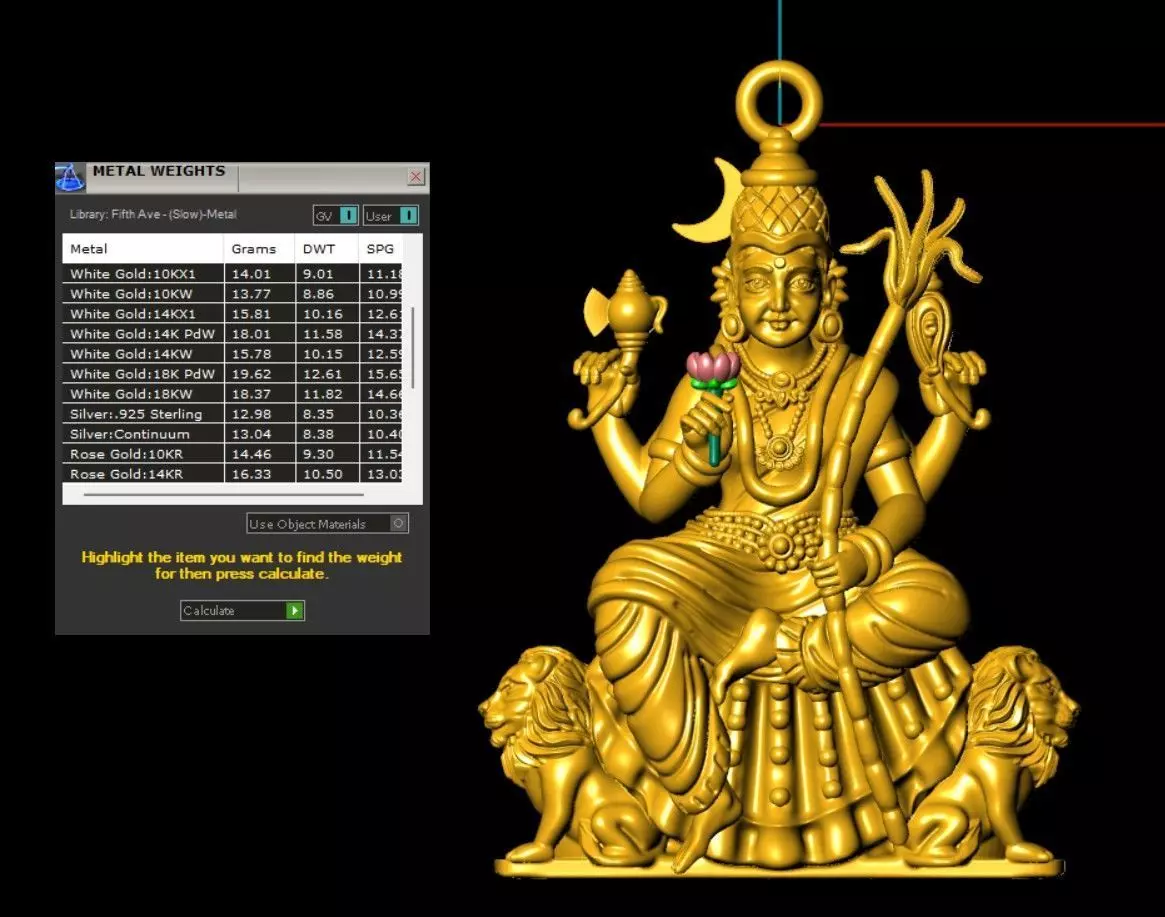 kamatchi amman with lion god 3dmfile  3D print model_3