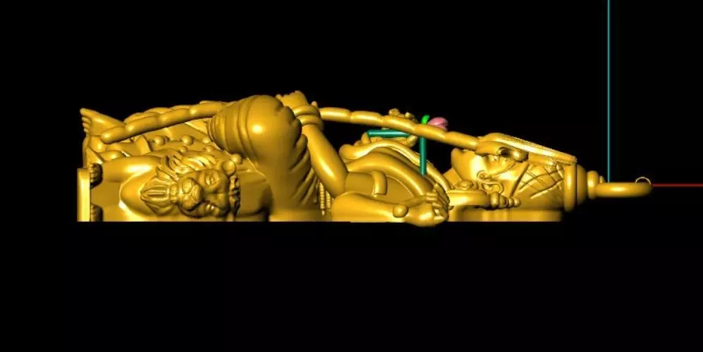 kamatchi amman with lion god 3dmfile  3D print model_1