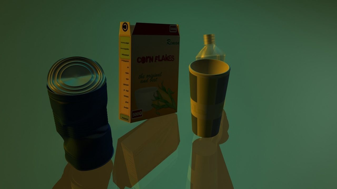 garbage bottle and can 3D model
