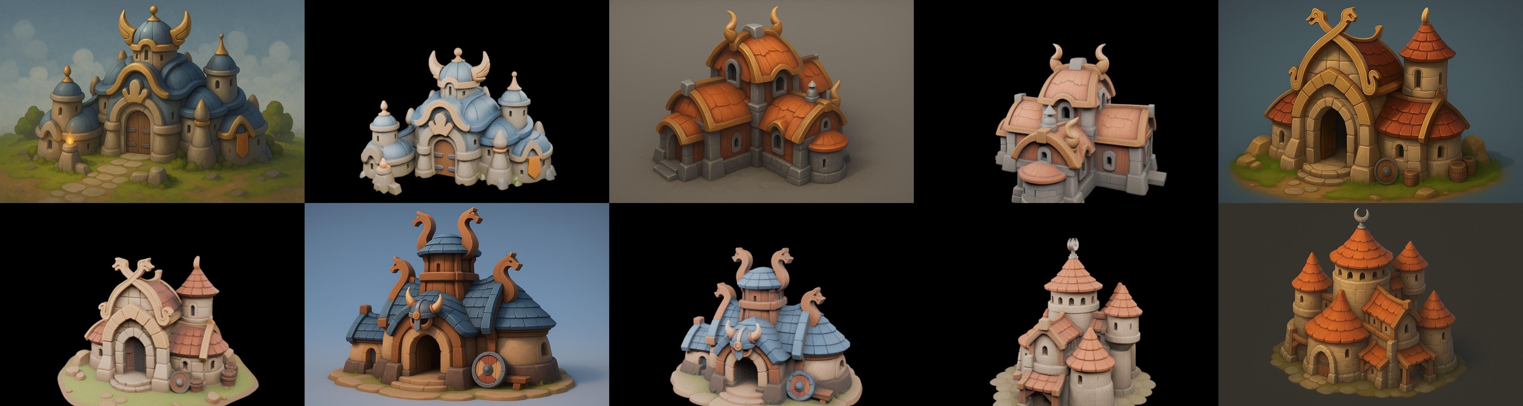 Fortress Building bundle 17 pack 42 glb Low-poly 3D model_5