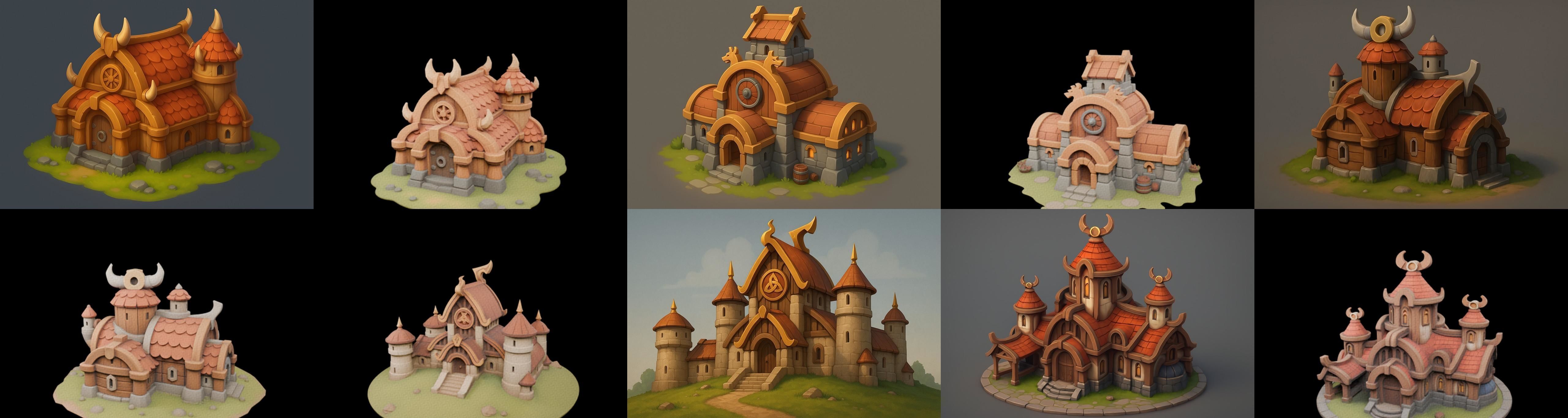 Fortress Building bundle 17 pack 42 glb Low-poly 3D model_4